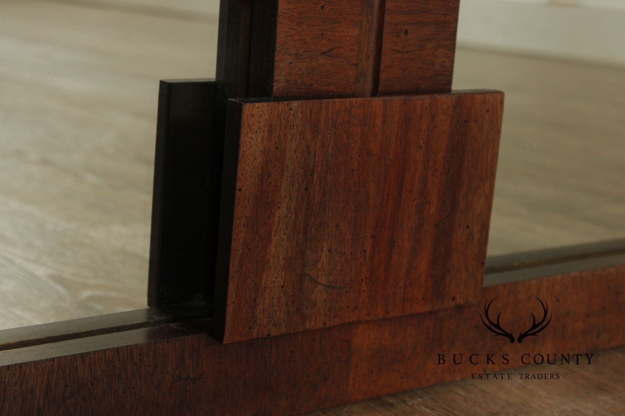 Lane 'Staccato' Brutalist Walnut Wall Mirror