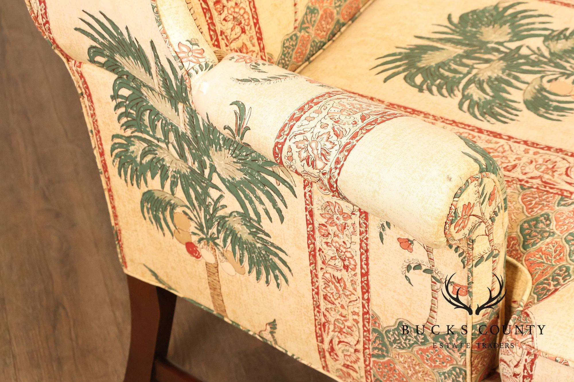 Kittinger Williamsburg Adaptation Chippendale Style Mahogany Wing Chair