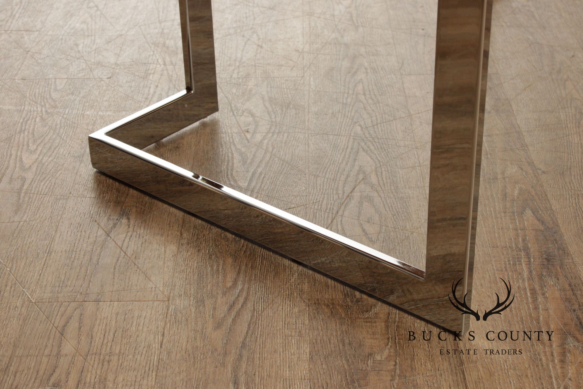 1970's Modern Burlwood and Chrome Writing Desk