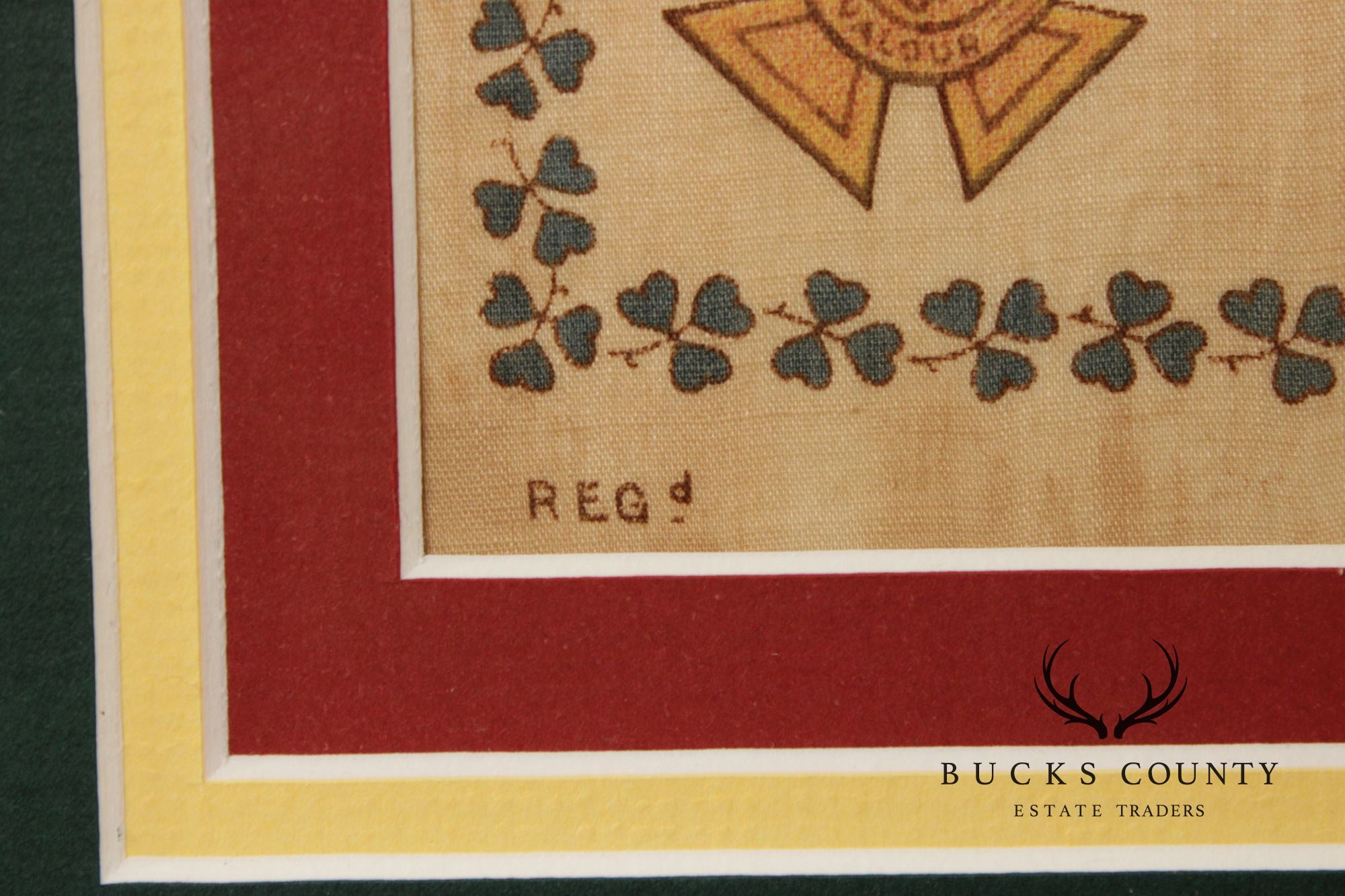 World War I Era Framed Handkerchief