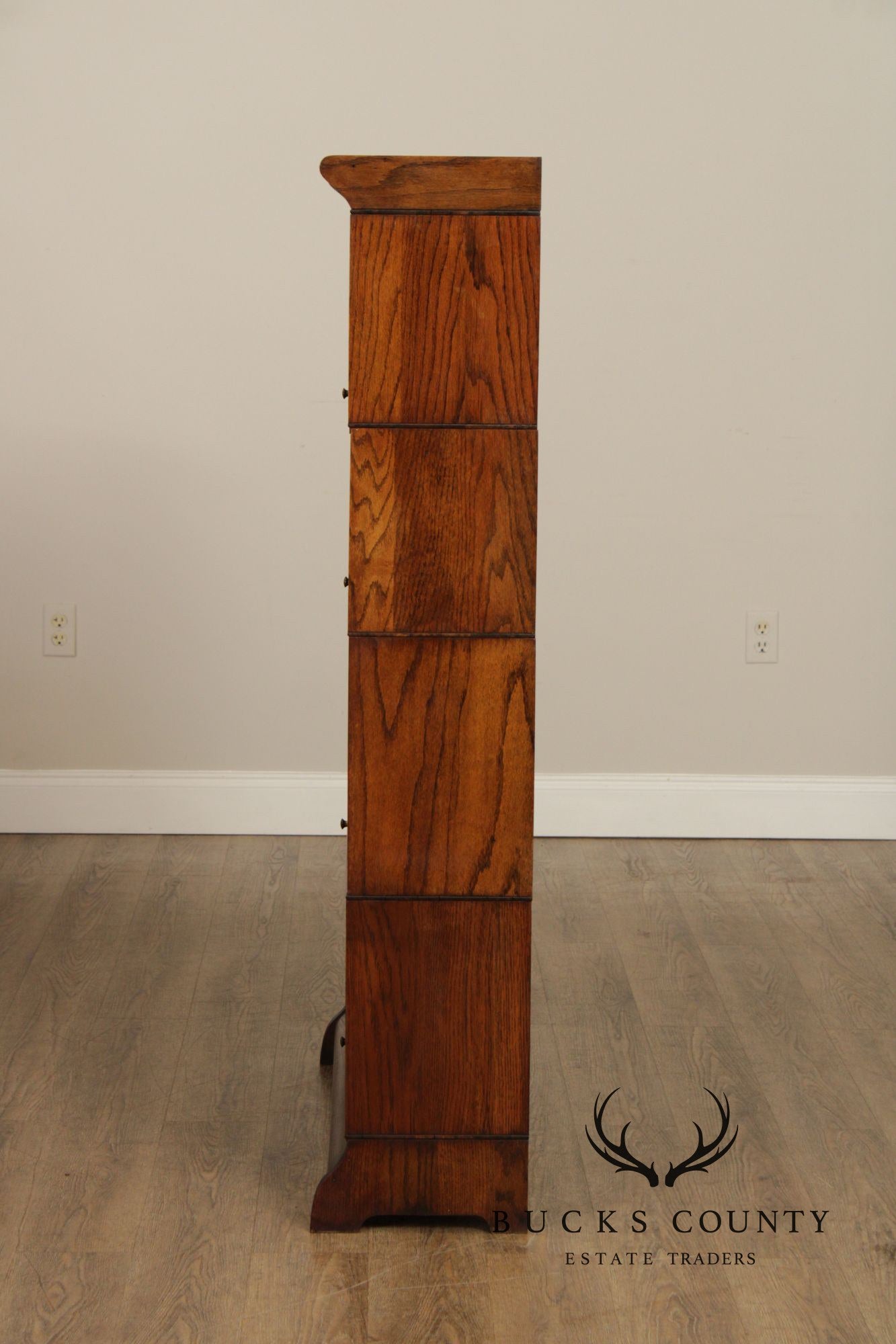 Pearson Antique Oak Four Stack Barrister Bookcase