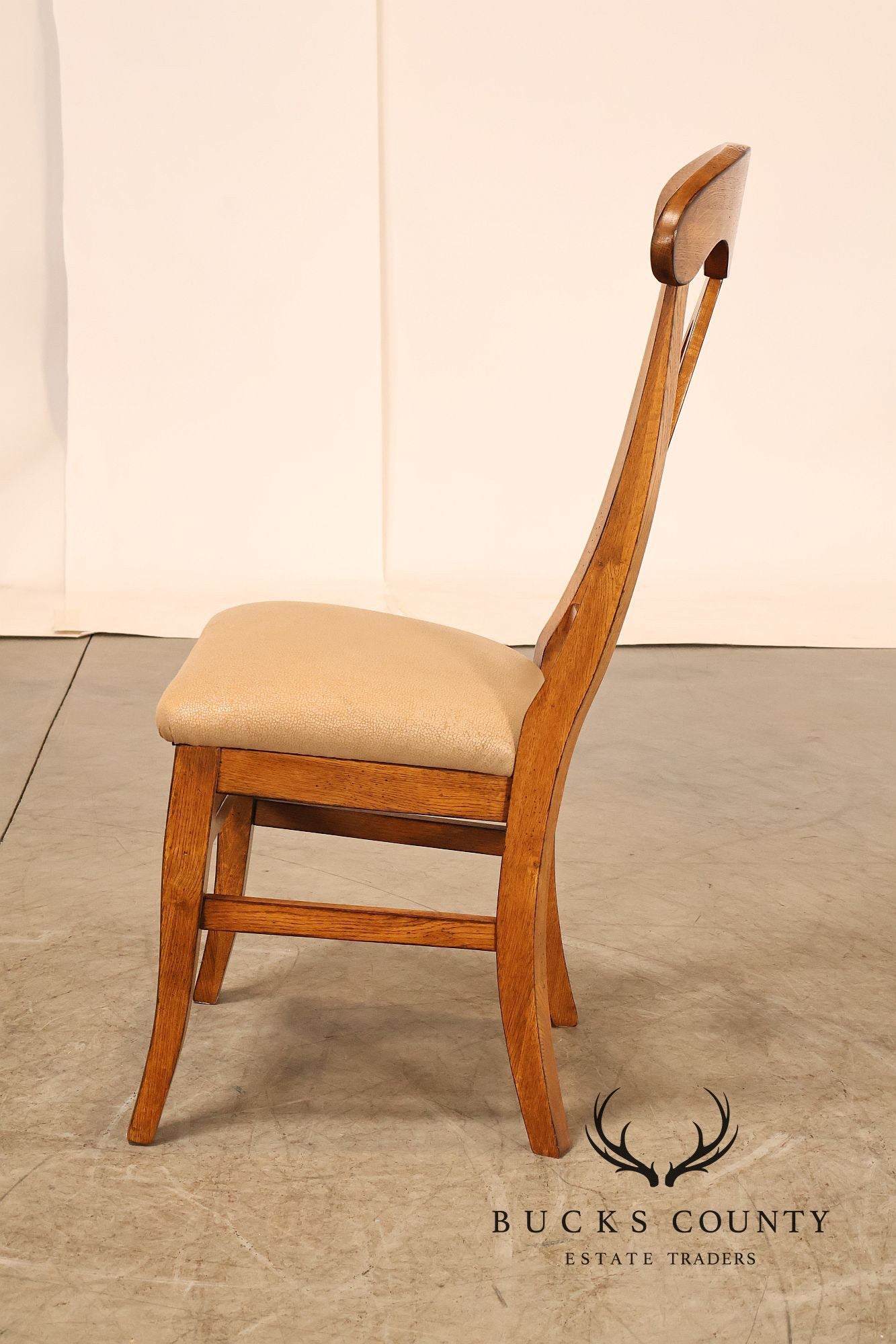 Traditional Set Of 8 Oval Back Upholstered Dining Side Chairs