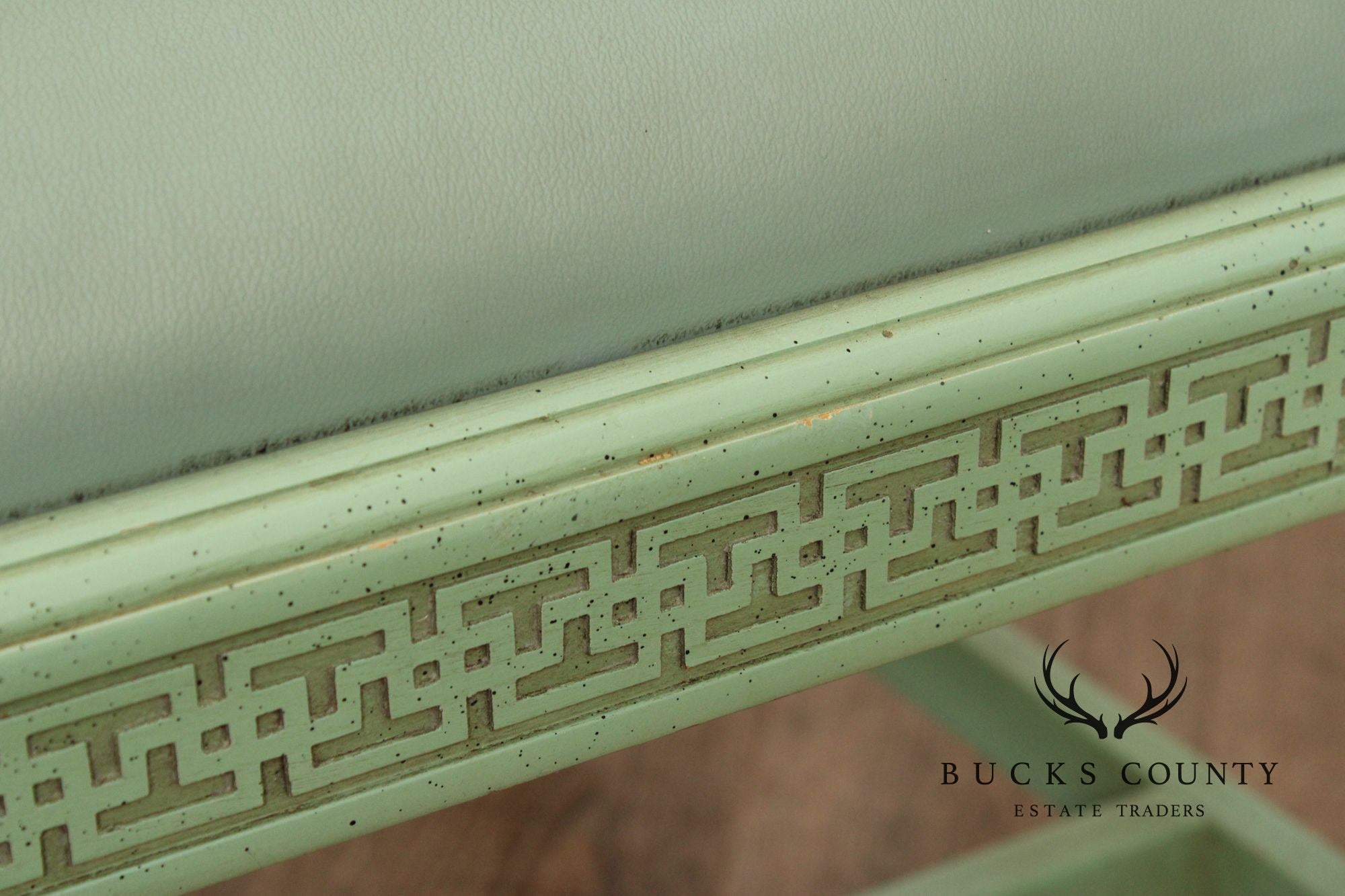 Chinese Chippendale Style Pair Painted Fretwork Armchairs