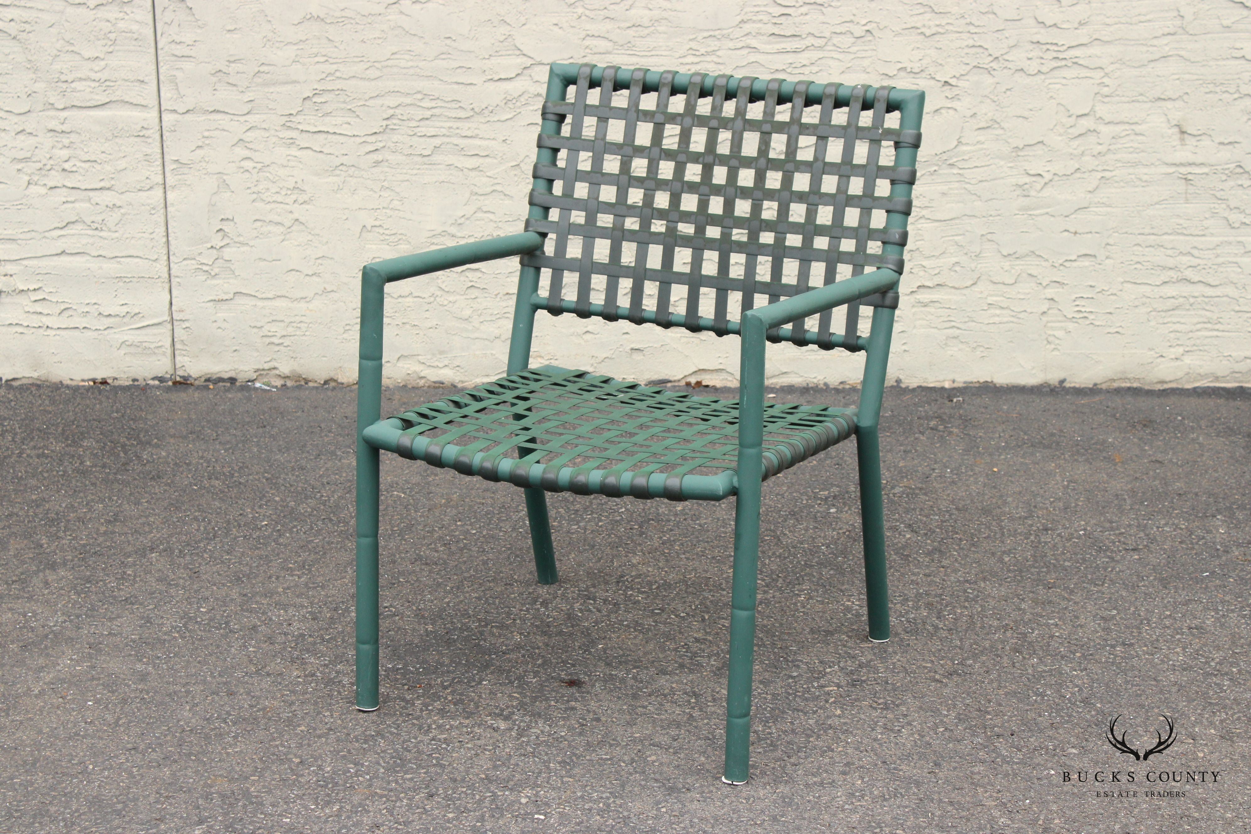 Hauser Vintage Pair of Faux Bamboo Outdoor Patio Lounge Armchairs