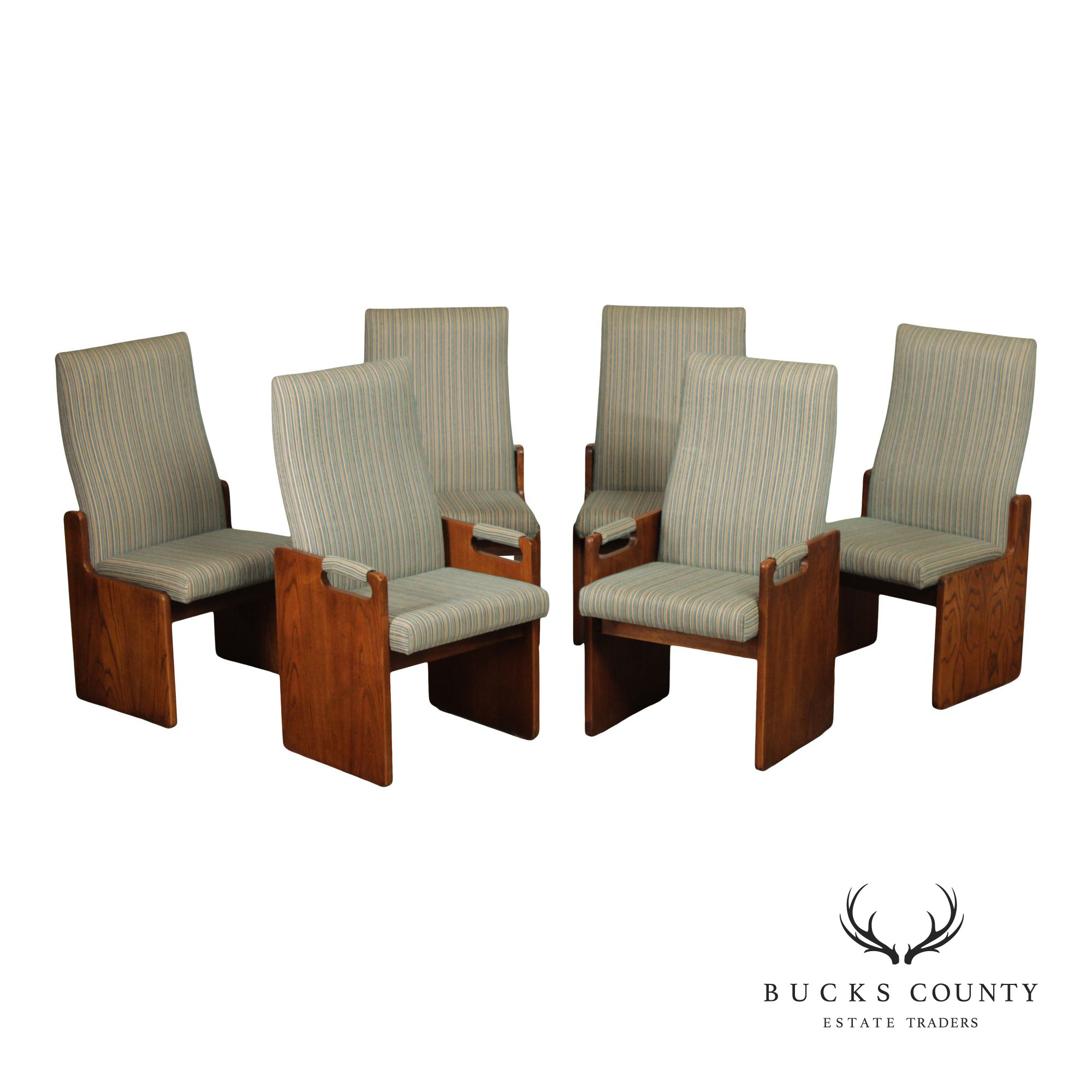 Lane Pueblo Mid Century Modern Brutalist Set Of 6 Dining Chairs