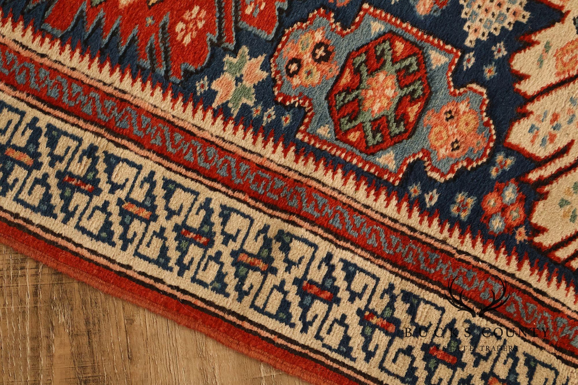 Vintage Hand Tied Wool Kazak Tribal Long Runner Rug
