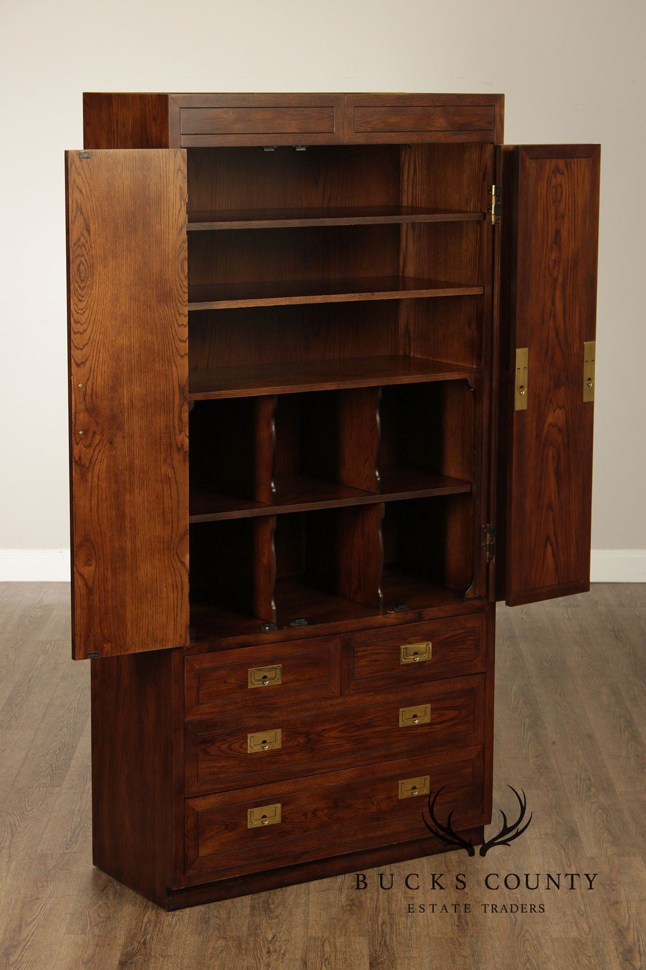 Henredon 'Scene One' Campaign Style Bedroom Armoire Cabinet