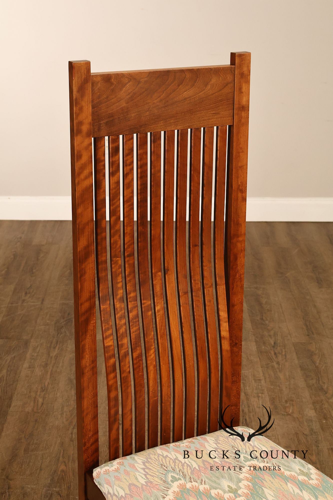 Paul Downs Cabinetmakers Set of Four Highback Spindled Cherry Dining Chairs