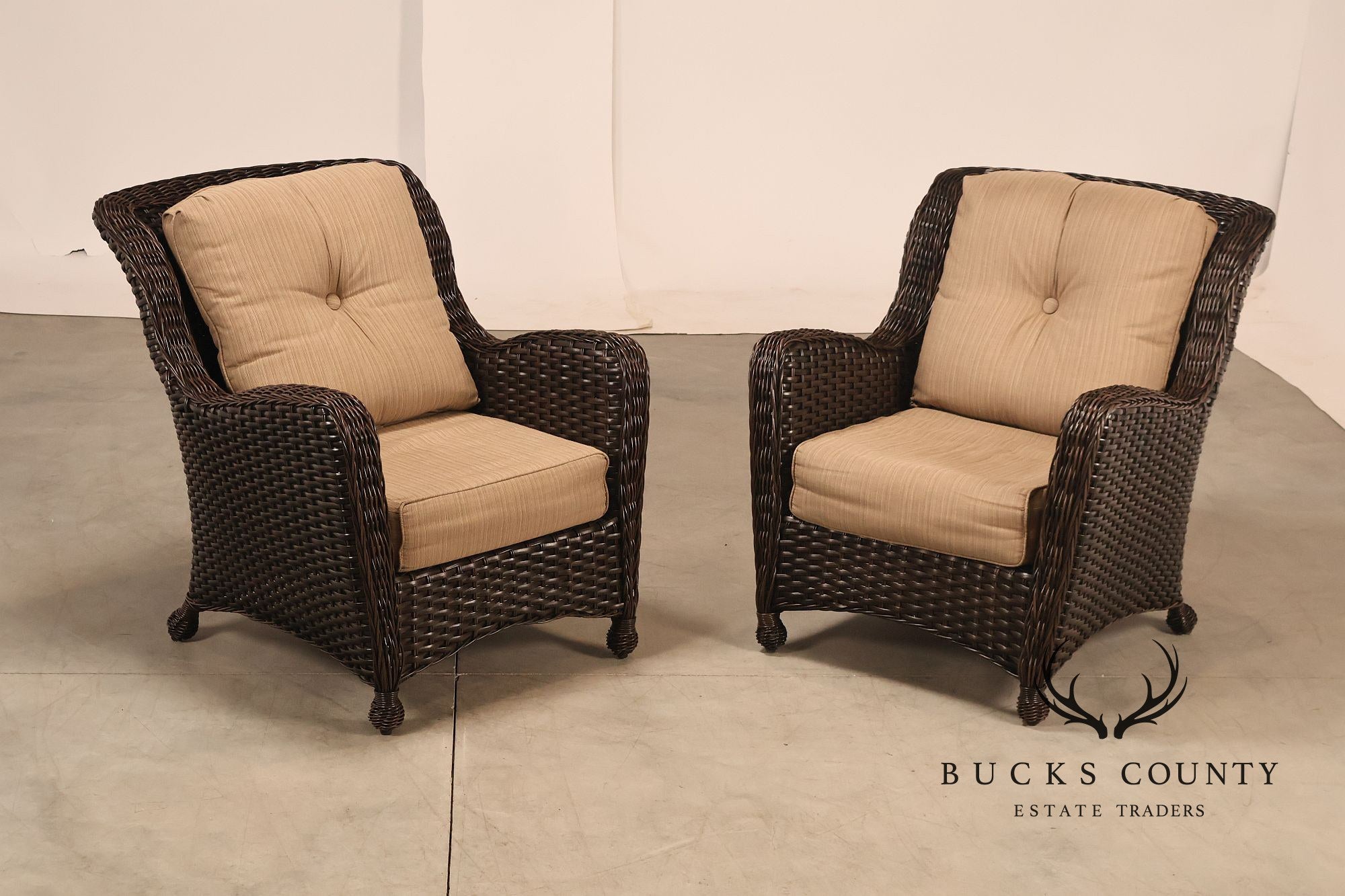 Northcape Pair of 'Richmond' Outdoor Wicker Patio Armchairs