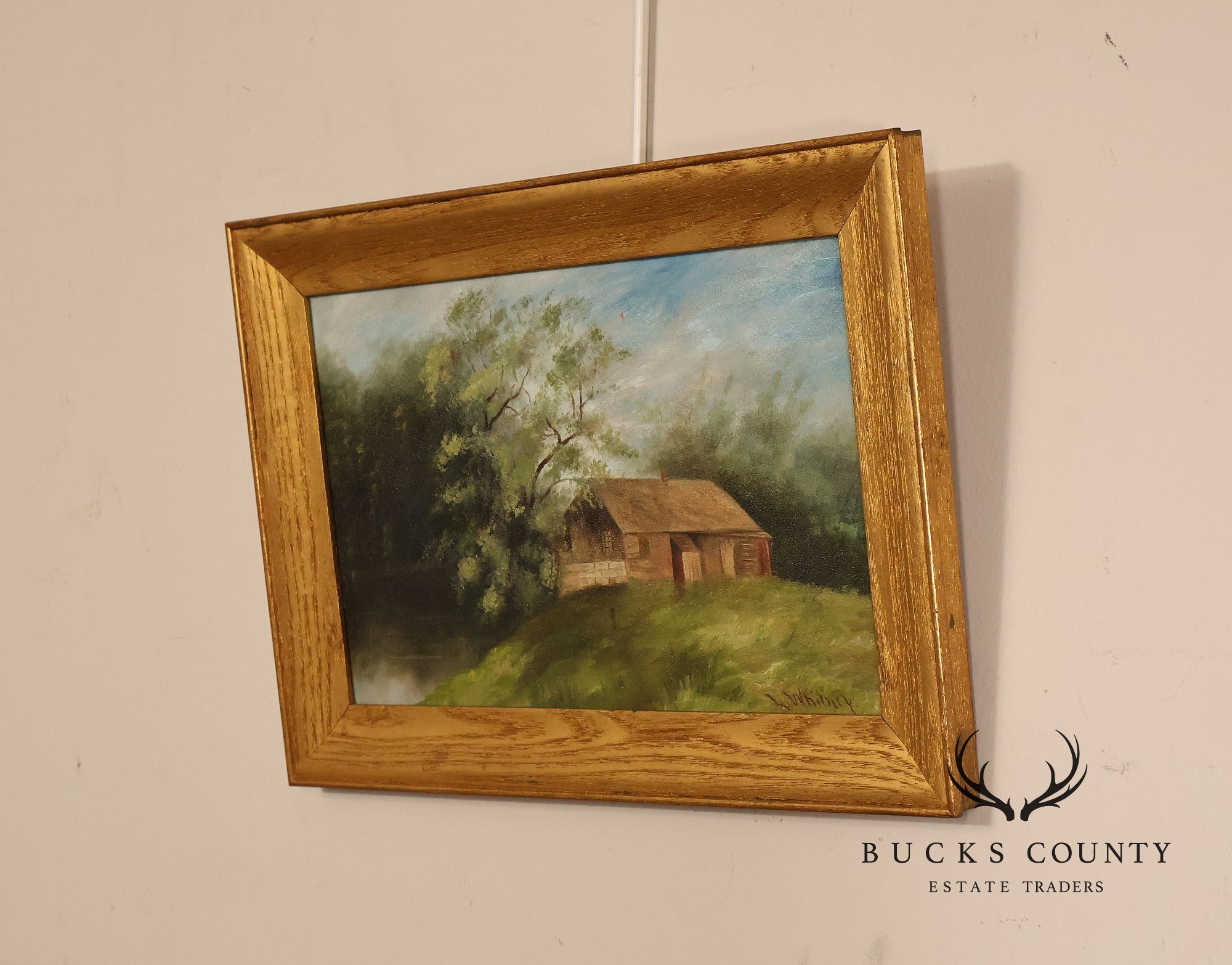 Artist Signed Vintage Oil Painting, Homestead