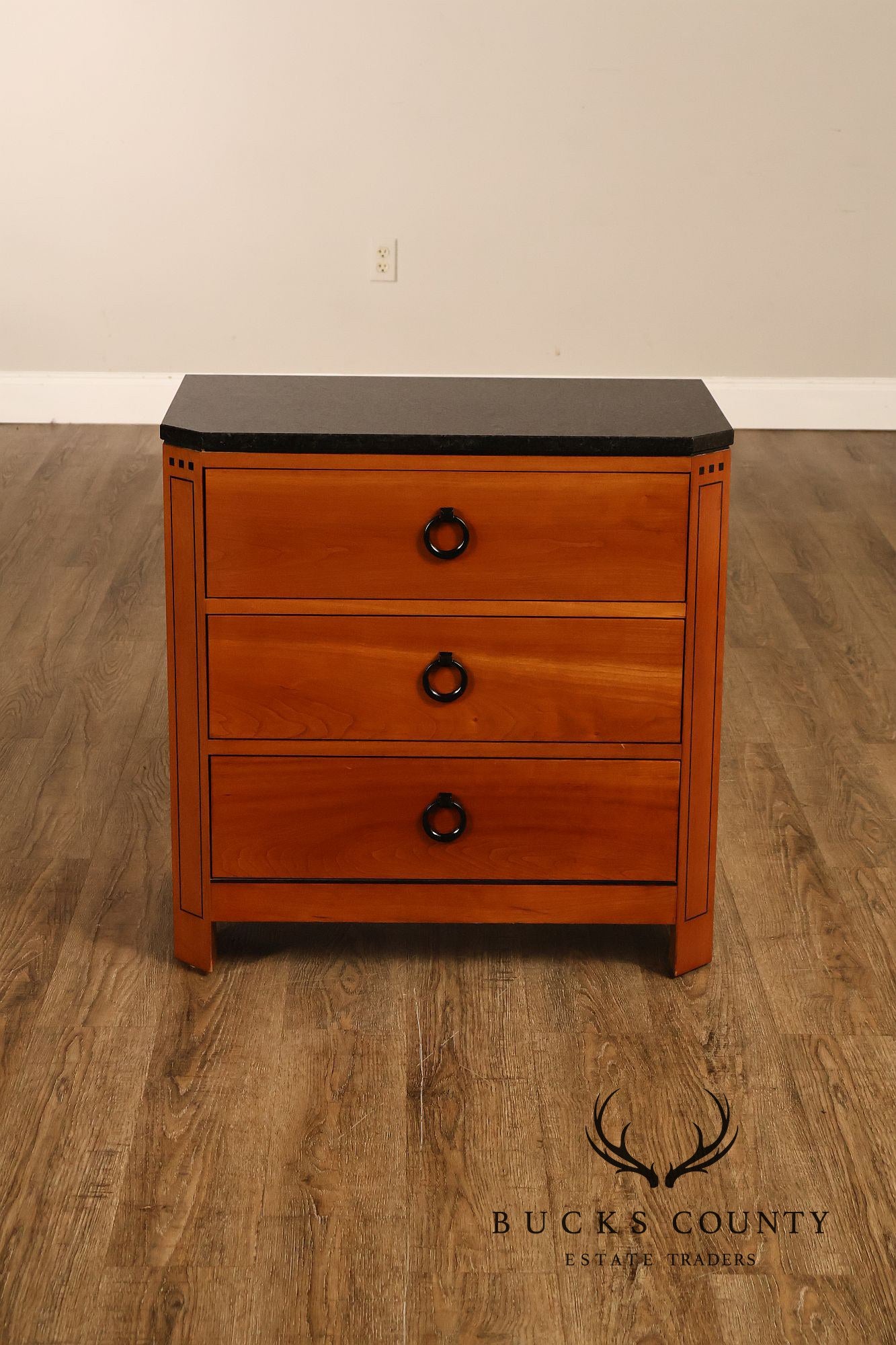 Stickley 21st Century Collection Pair of Granite Top Cherry Nightstands