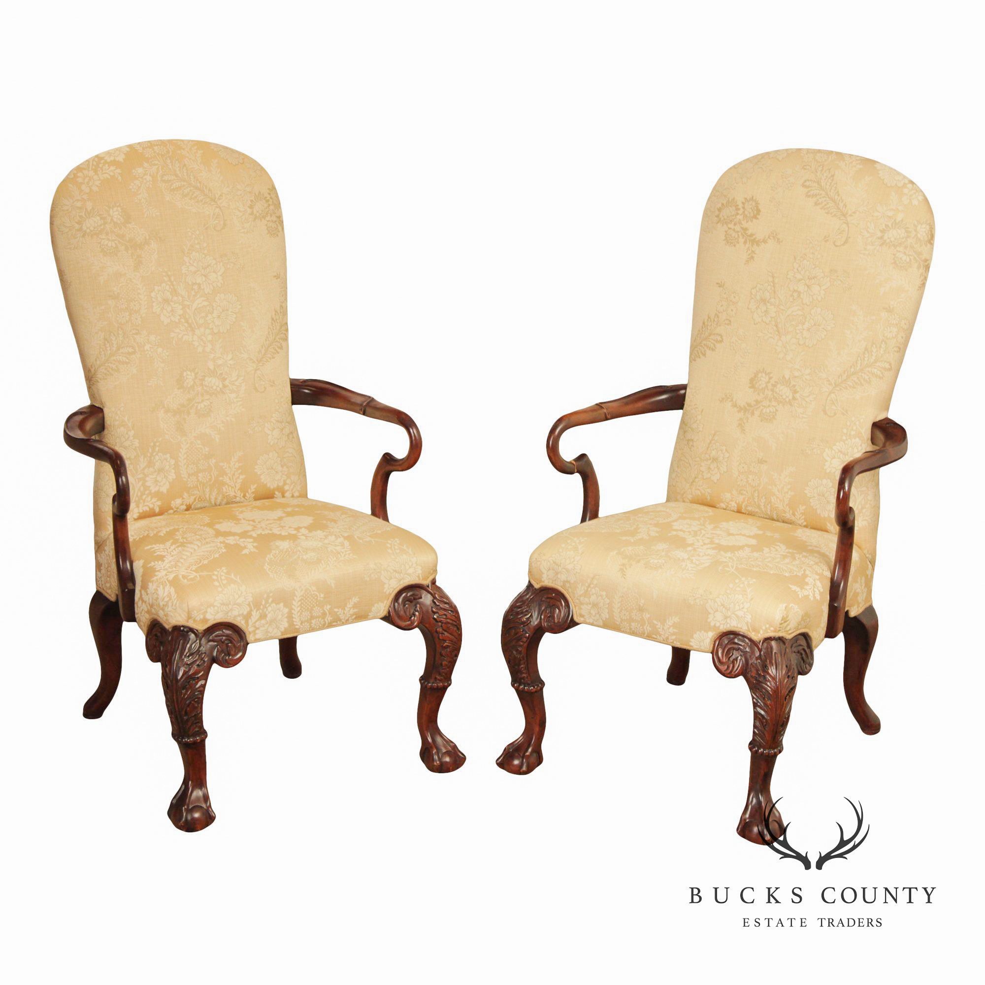 Century Furniture Georgian Style Pair of Armchairs