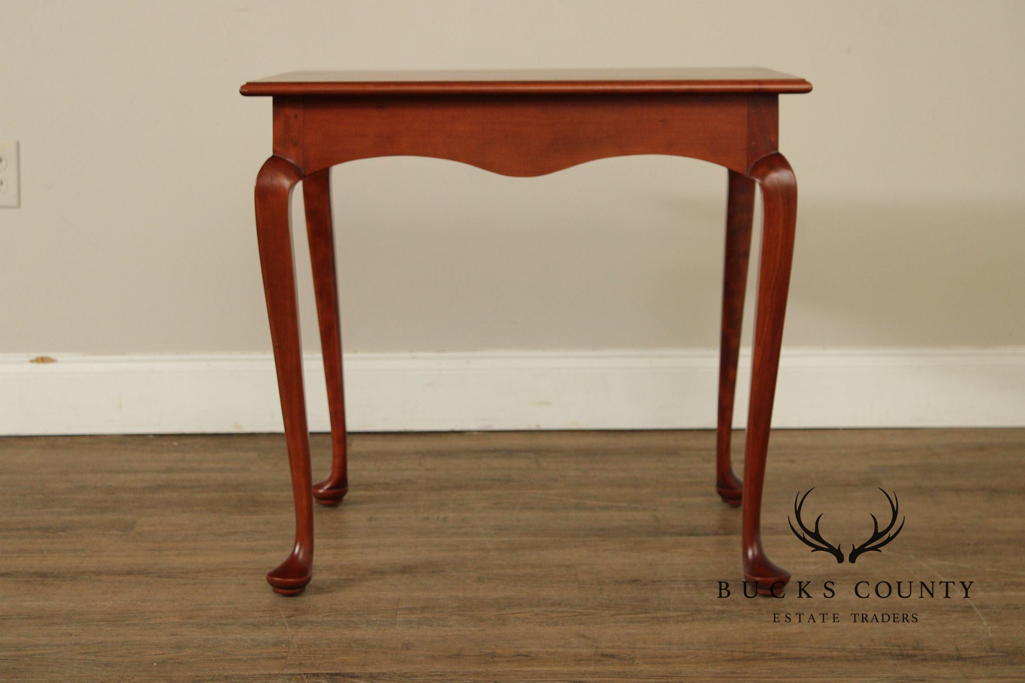 Queen Anne Style Bench Made Pair of Cherry End Tables