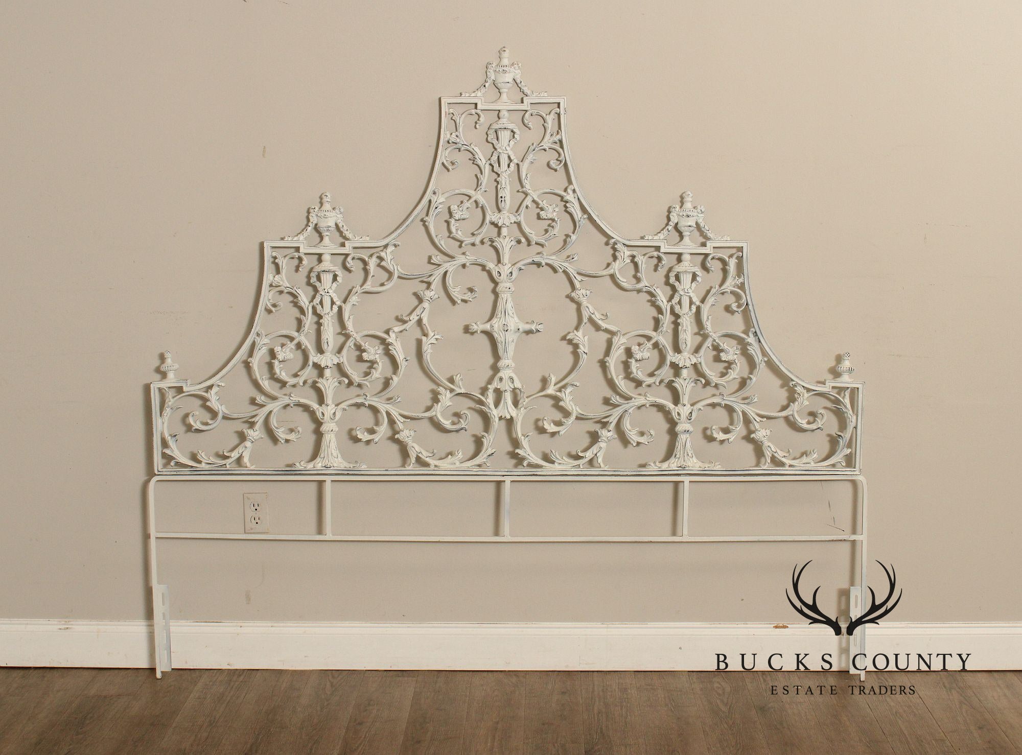 Rococo Style Ornate Metal King Headboard