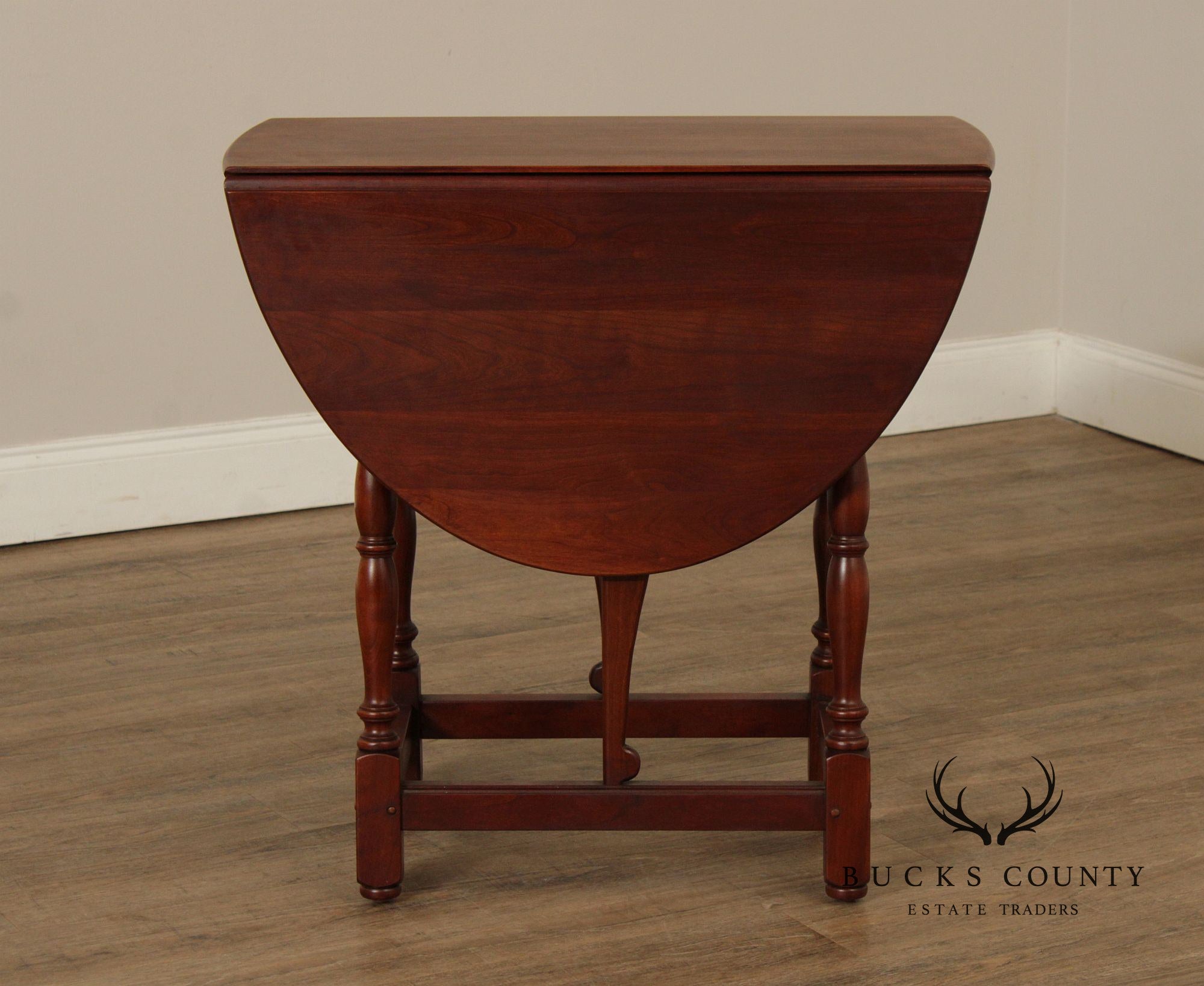 Stickley Cherry Valley Oval Top Drop Leaf Occasional Table