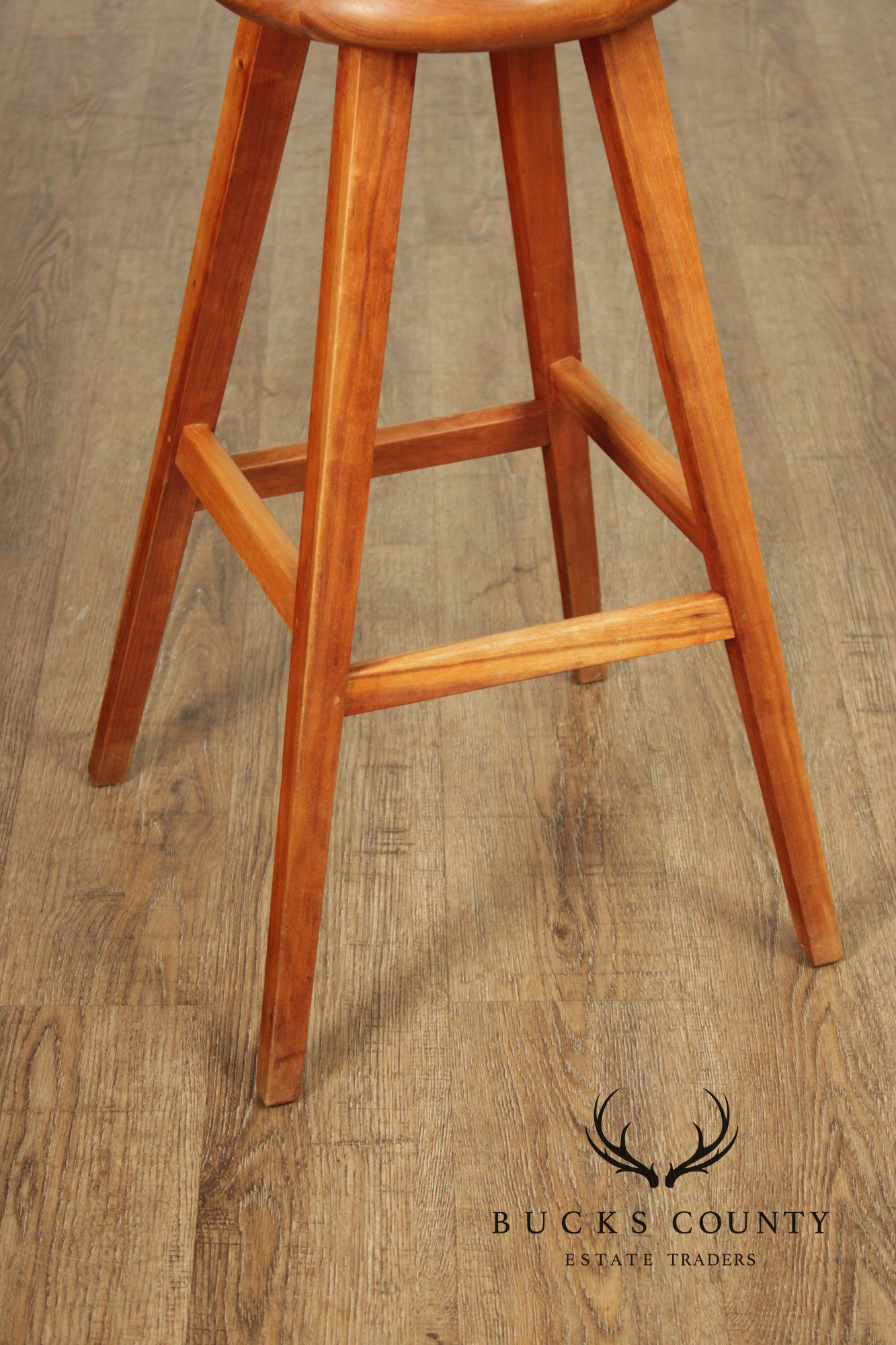 Thomas Moser Pair Of Cherry Splay Leg Counter Stools