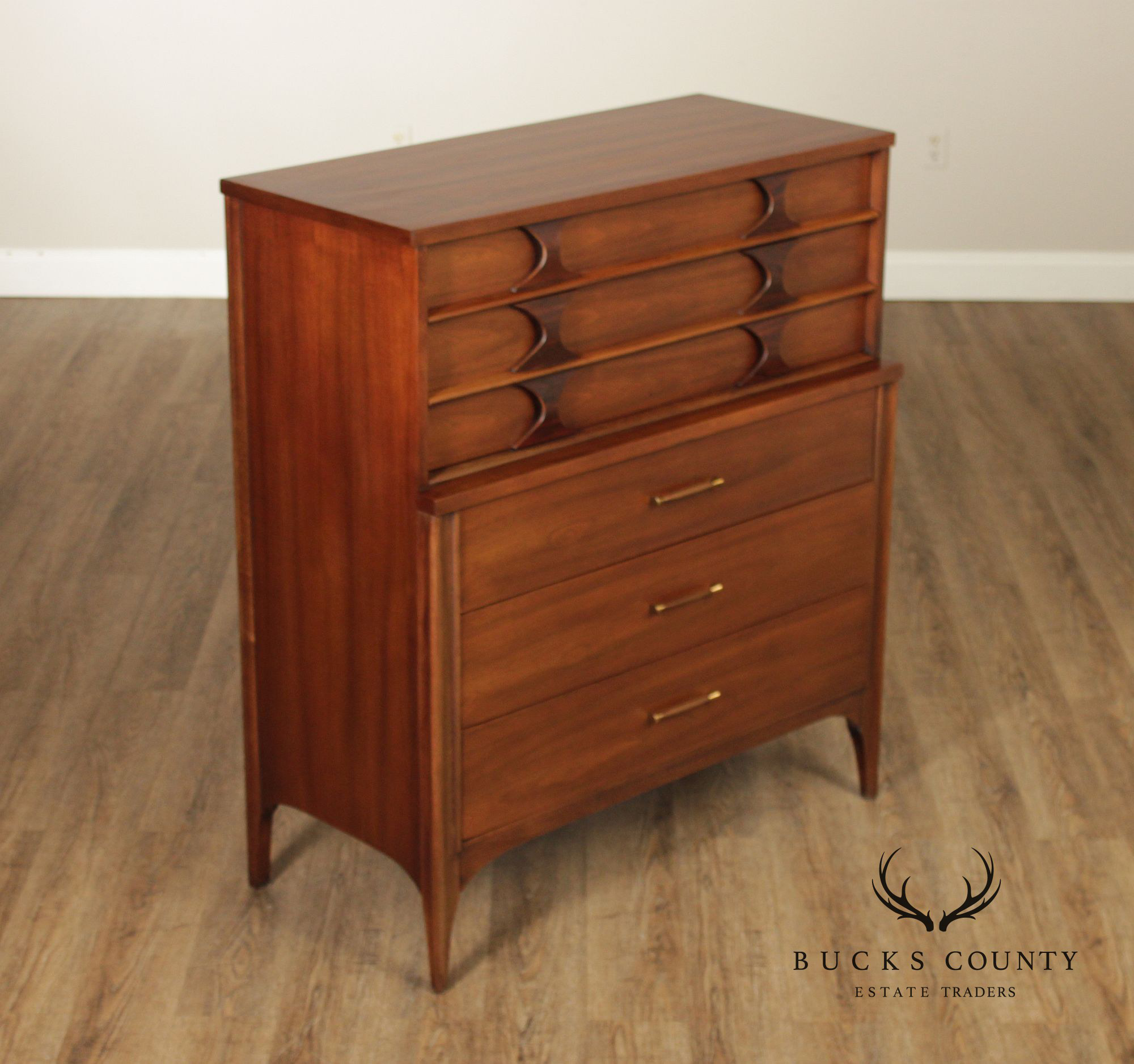 Kent Coffey 'Perspecta' Walnut And Rosewood Tall Chest