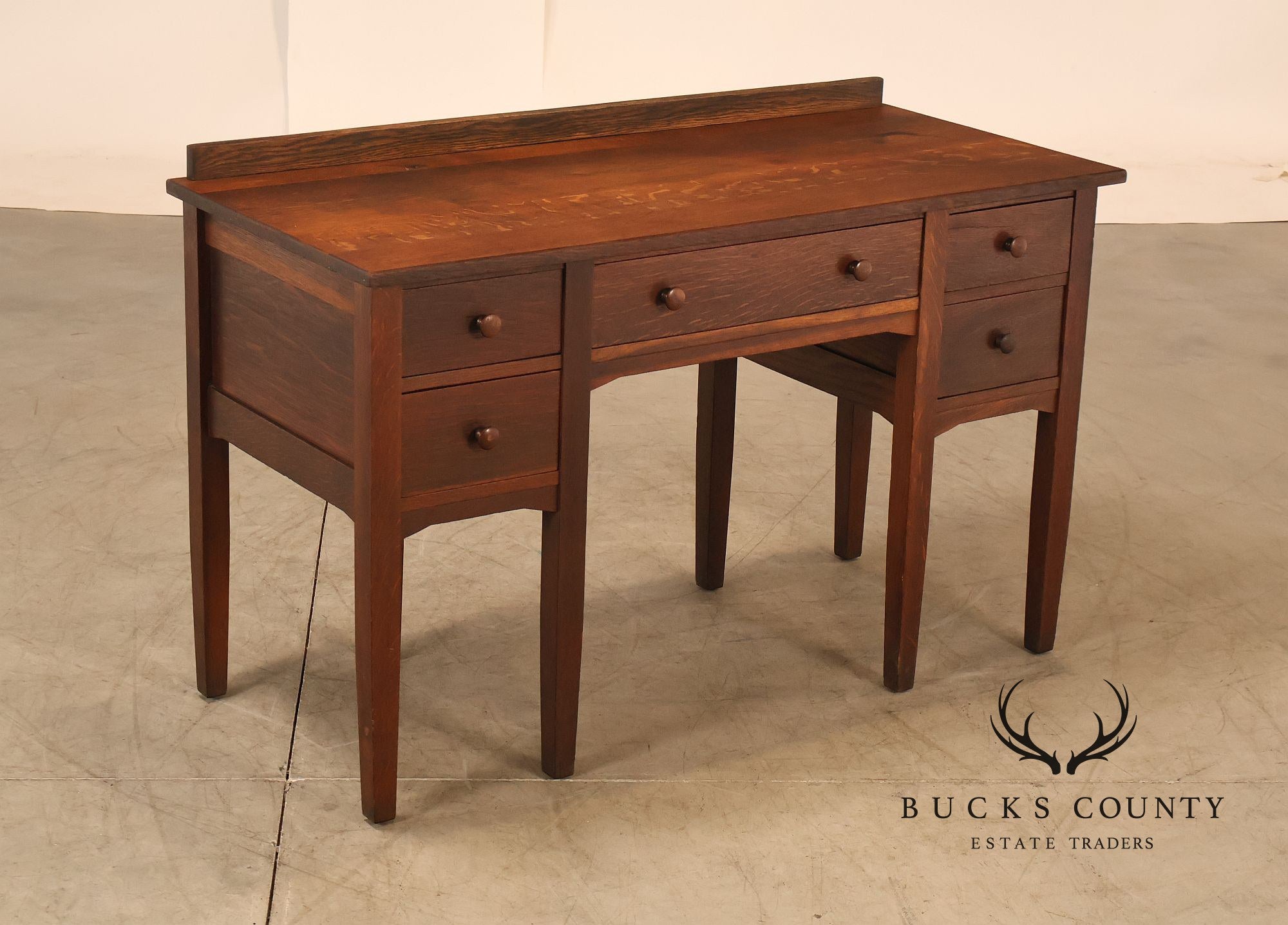 Antique Stickley Brothers Arts & Crafts Oak Vanity Desk