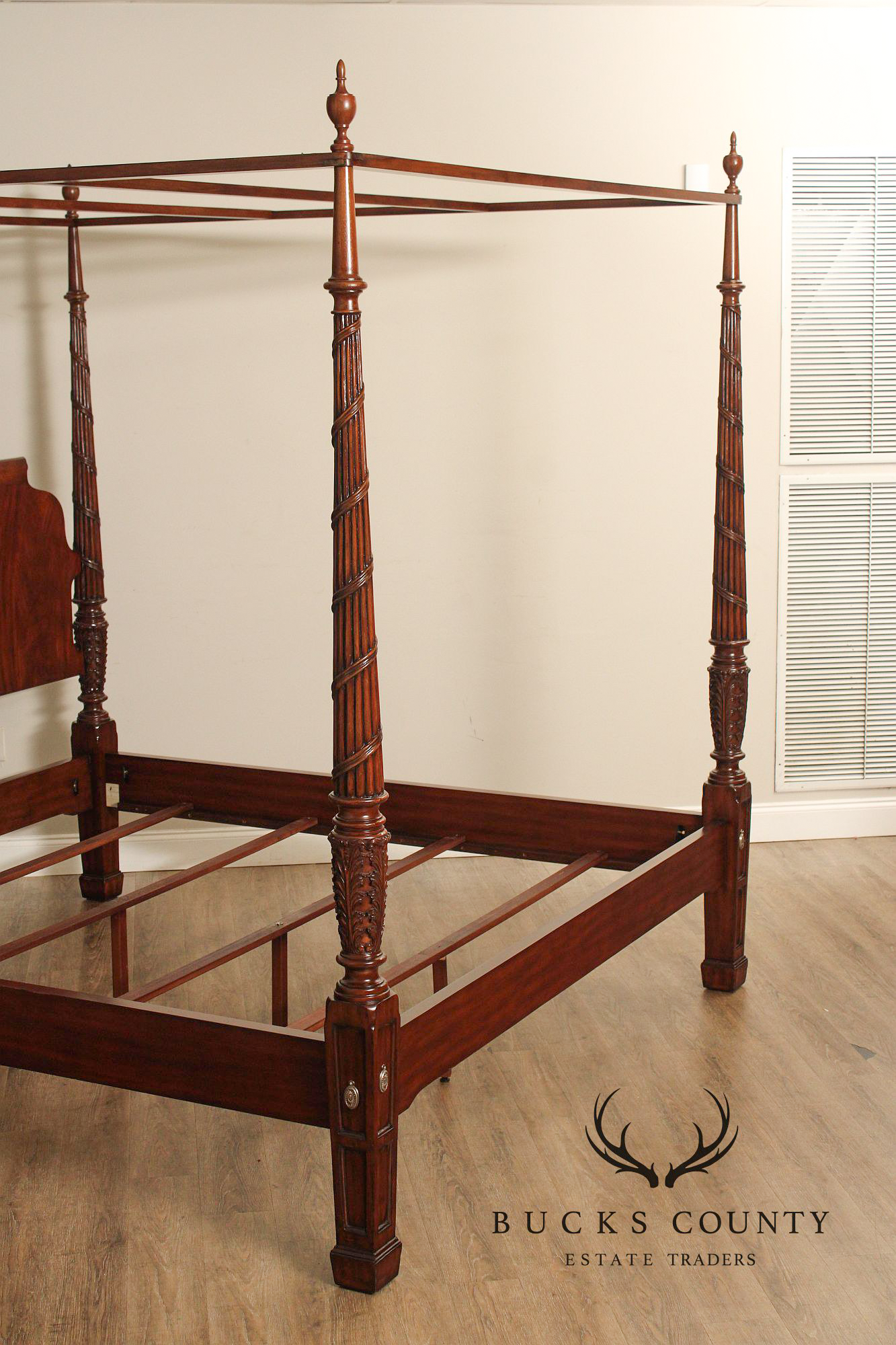 Ethan Allen Federal Style Mahogany King Poster Canopy Bed
