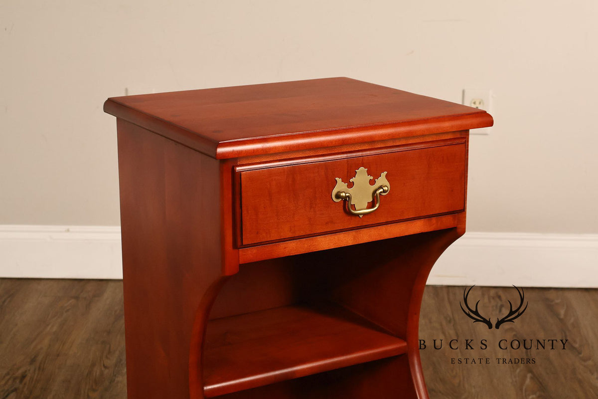 Traditional Maple One-Drawer Open Shelf Nightstand