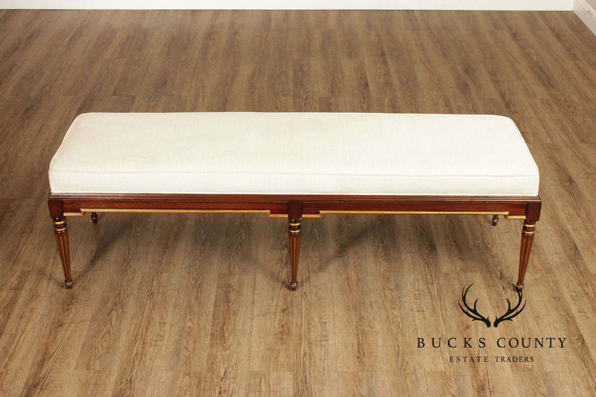 Hickory Chair Neoclassical Style 'Cluny' Upholstered Bench