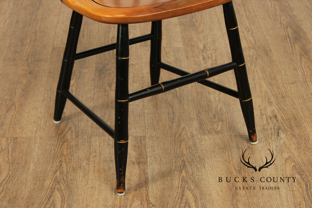 L. Hitchcock Set of Four Ebonized Birdcage Chairs