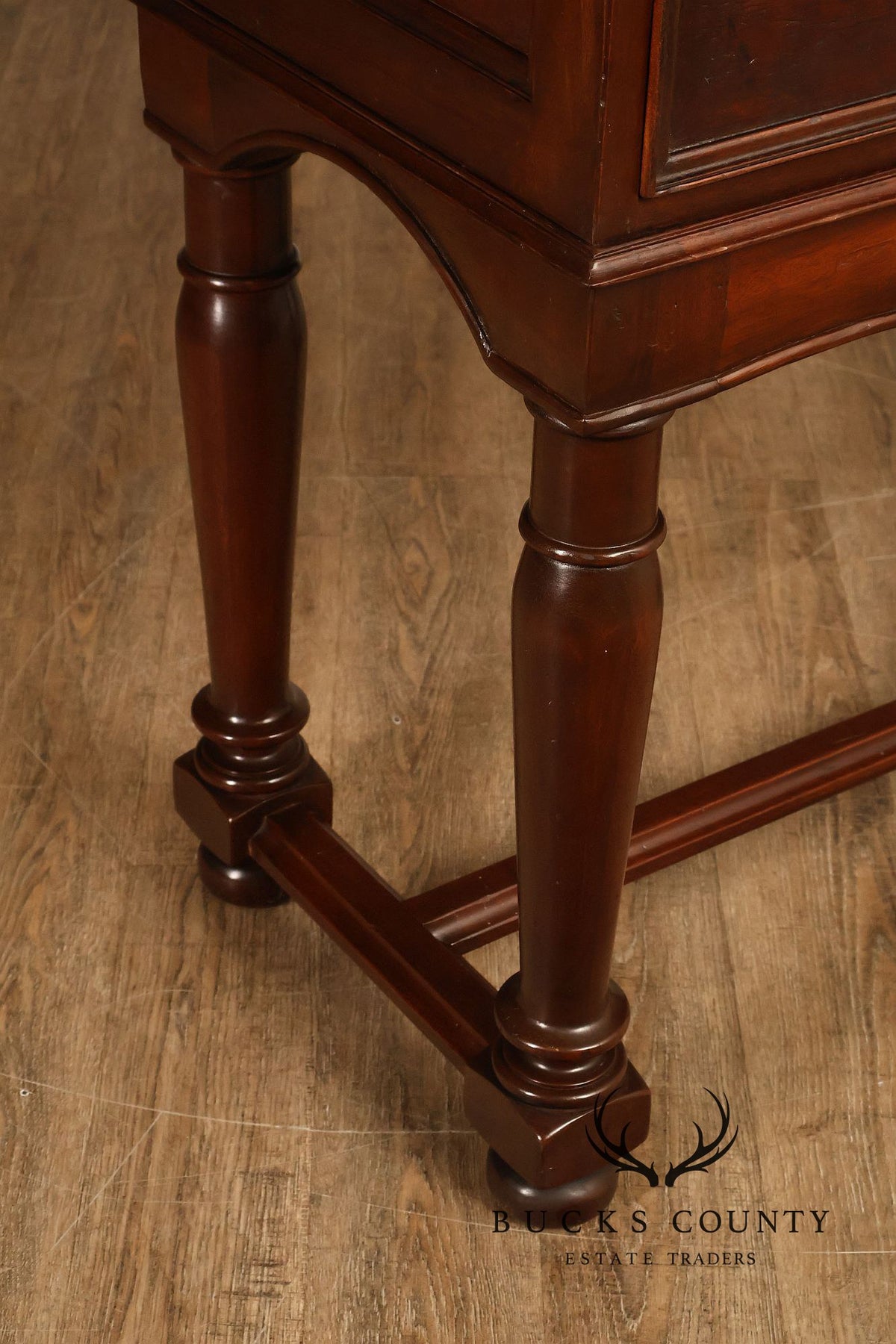 Traditional English Style Drop Front Bar Cabinet With A Stretcher Base
