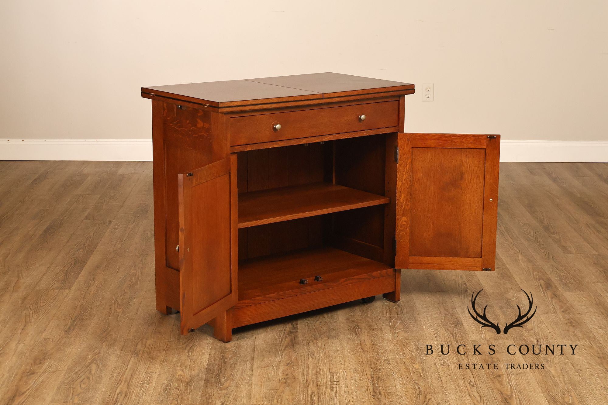 Stickley Mission Collection Oak Harvey Ellis Inlaid Server