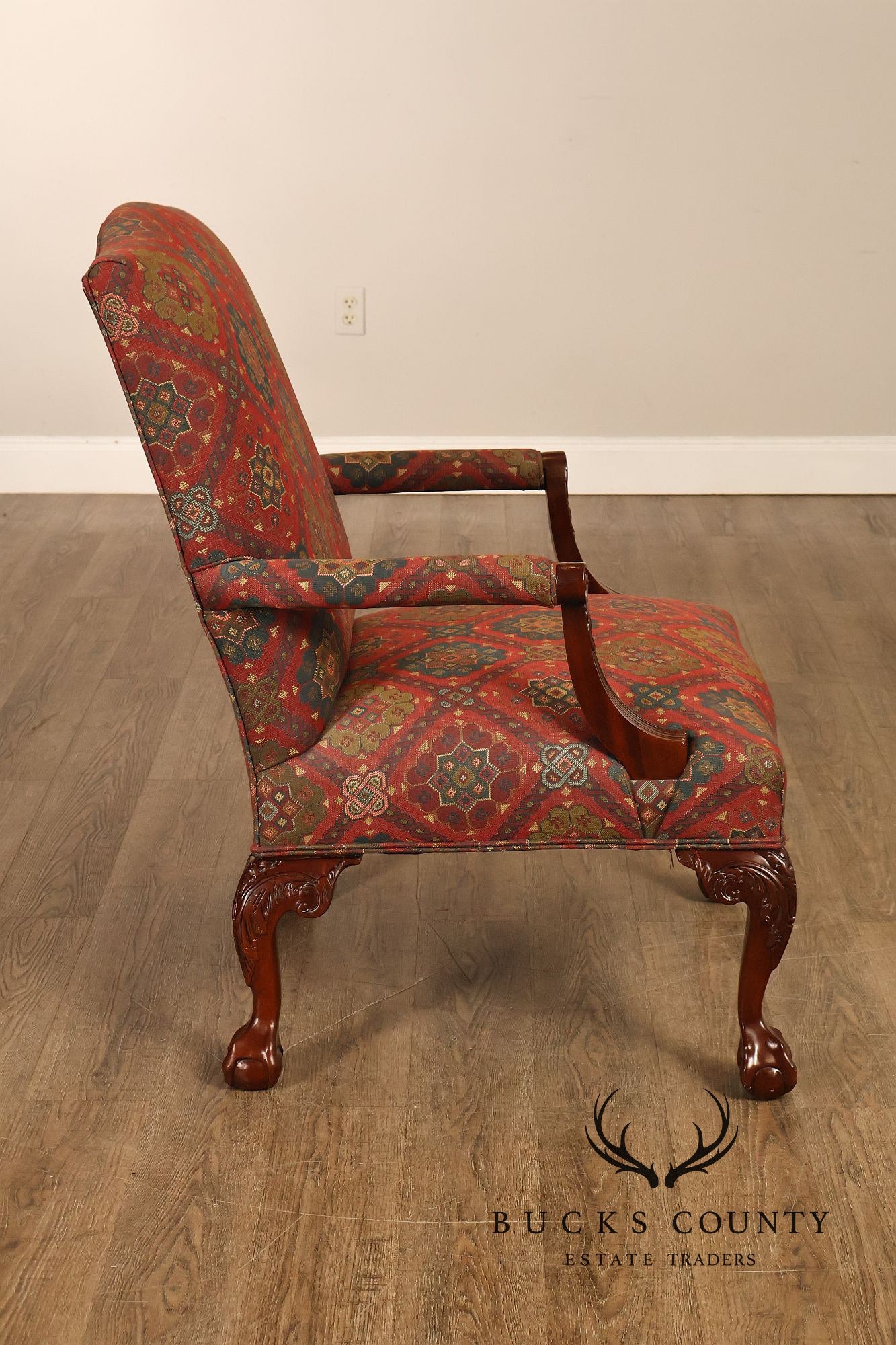 Henredon Chippendale Style Mahogany Library Armchair