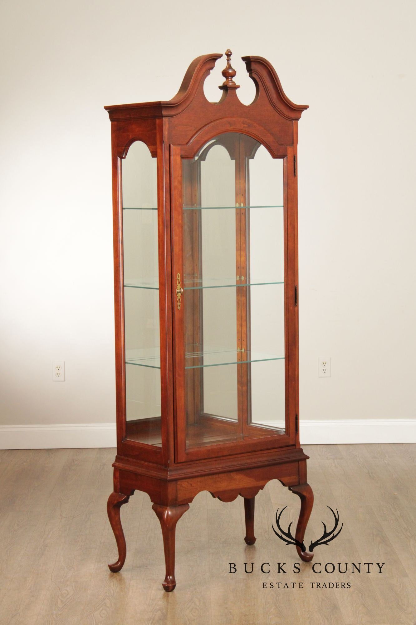 Queen Anne Style Cherry Display Cabinet