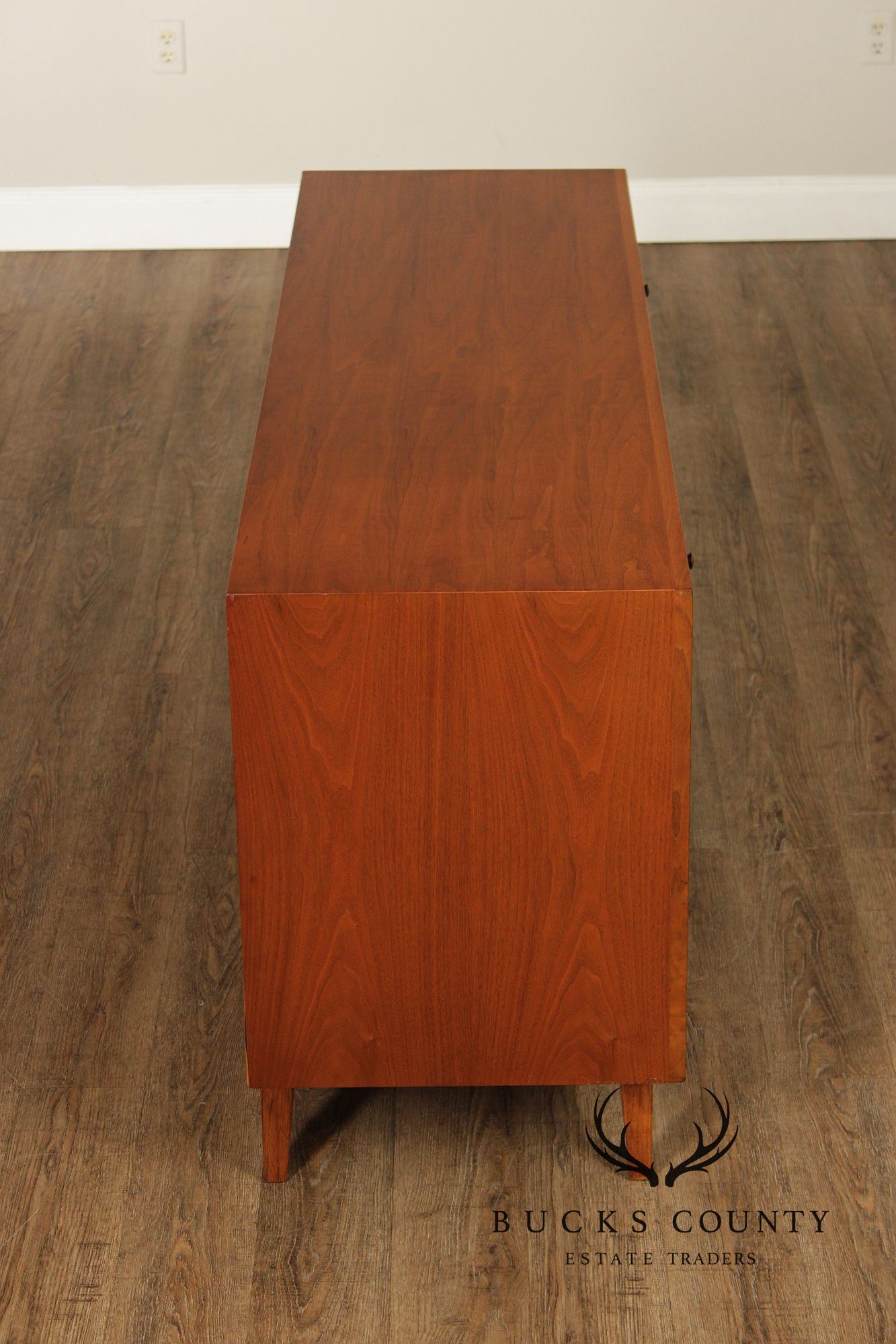 Thomasville Motif Mid-Century Modern Walnut Triple Dresser