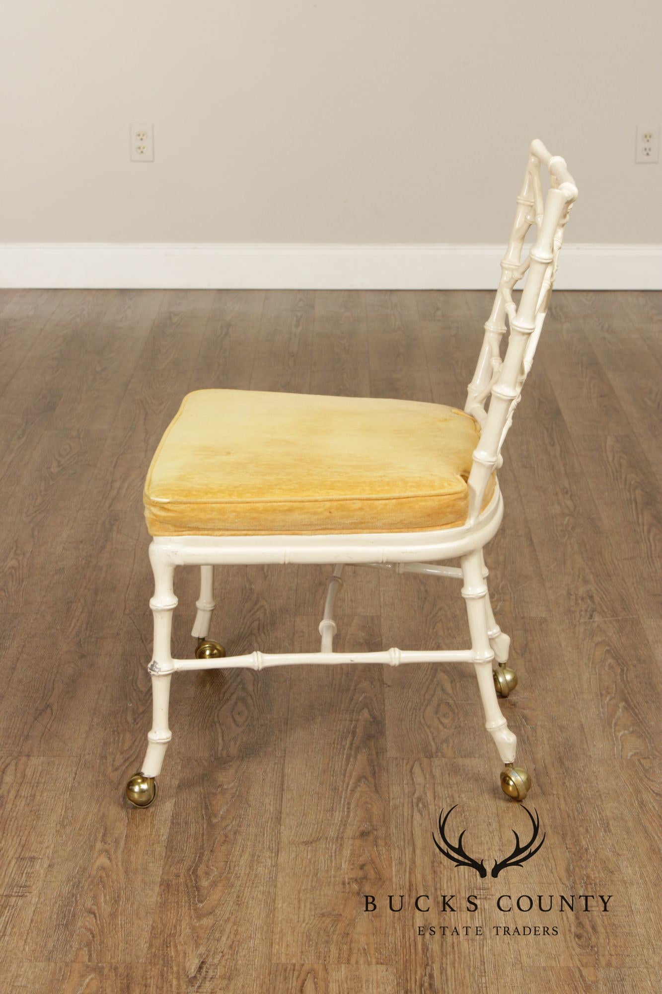 Kessler Industries Hollywood Regency Faux Bamboo Set of Four Painted Dining Chairs