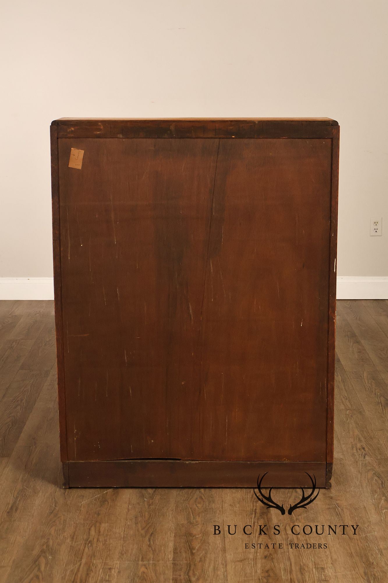 Antique Arts And Crafts Glass Door Oak Bookcase