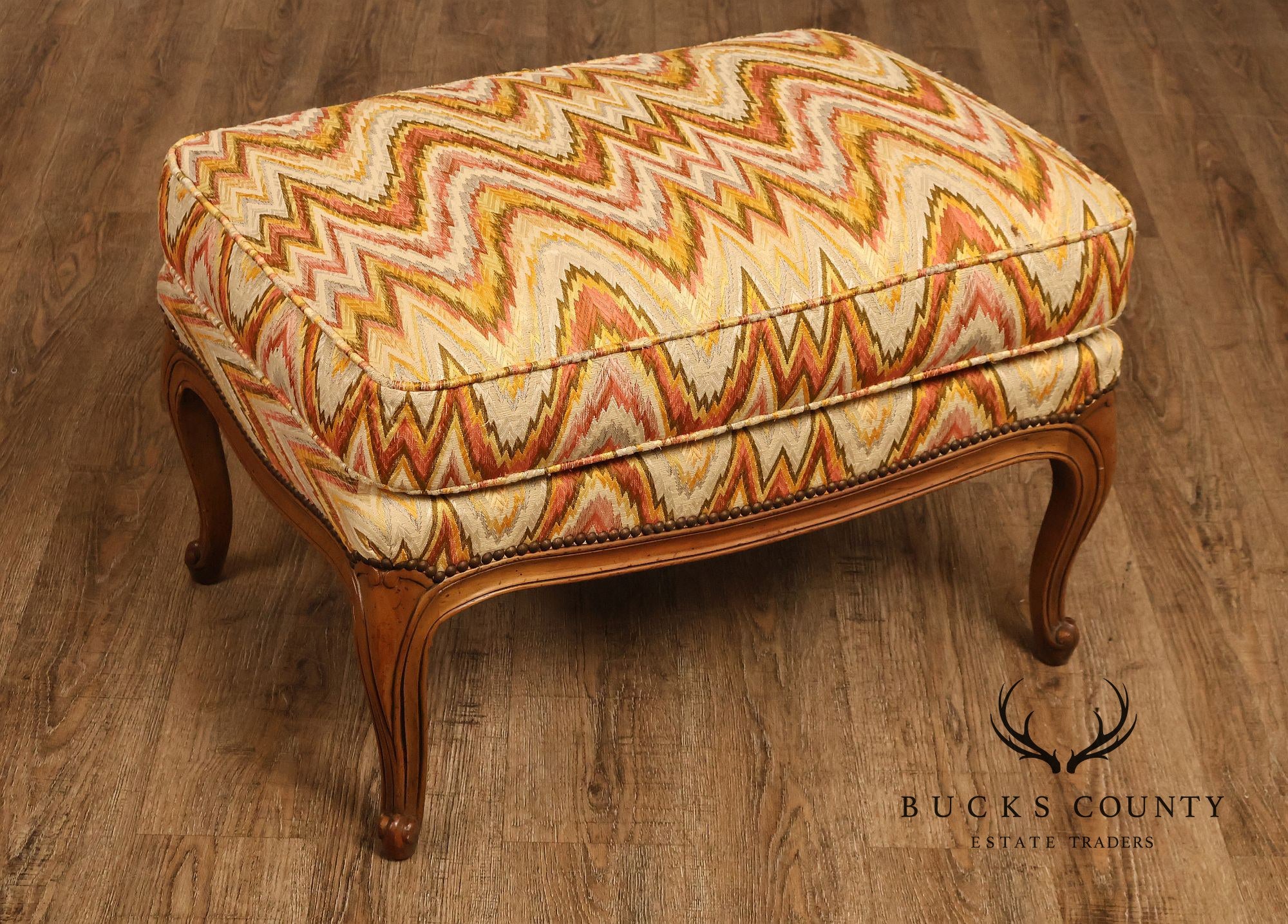 Baker Furniture Louis XV Style Wing Back Bergère Chair And Ottoman