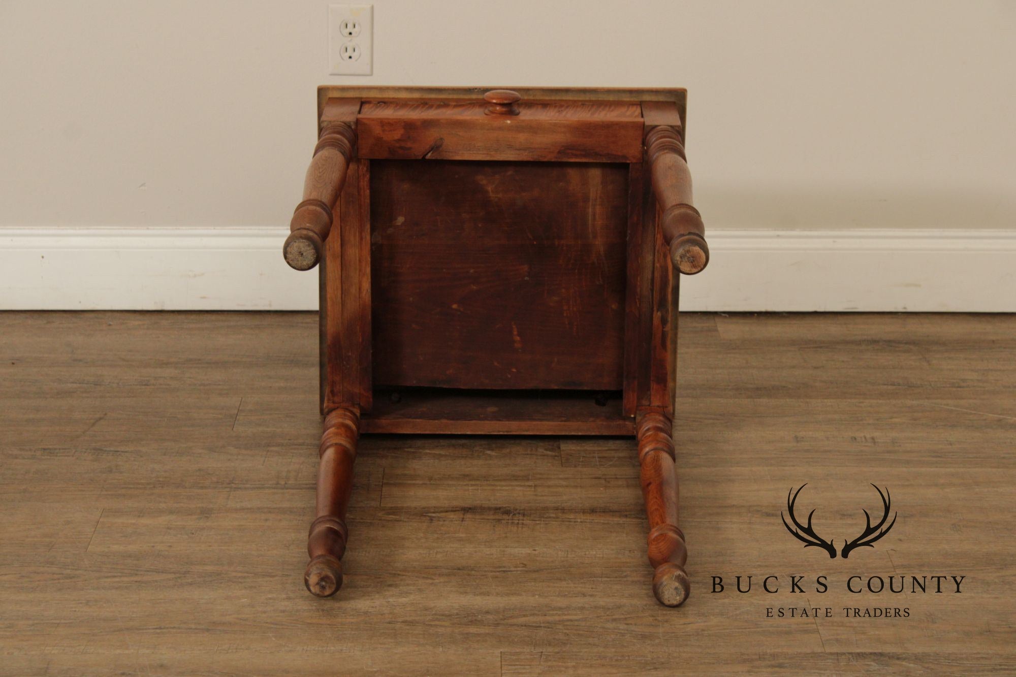 Antique Sheraton Tiger Maple And Walnut Side Table