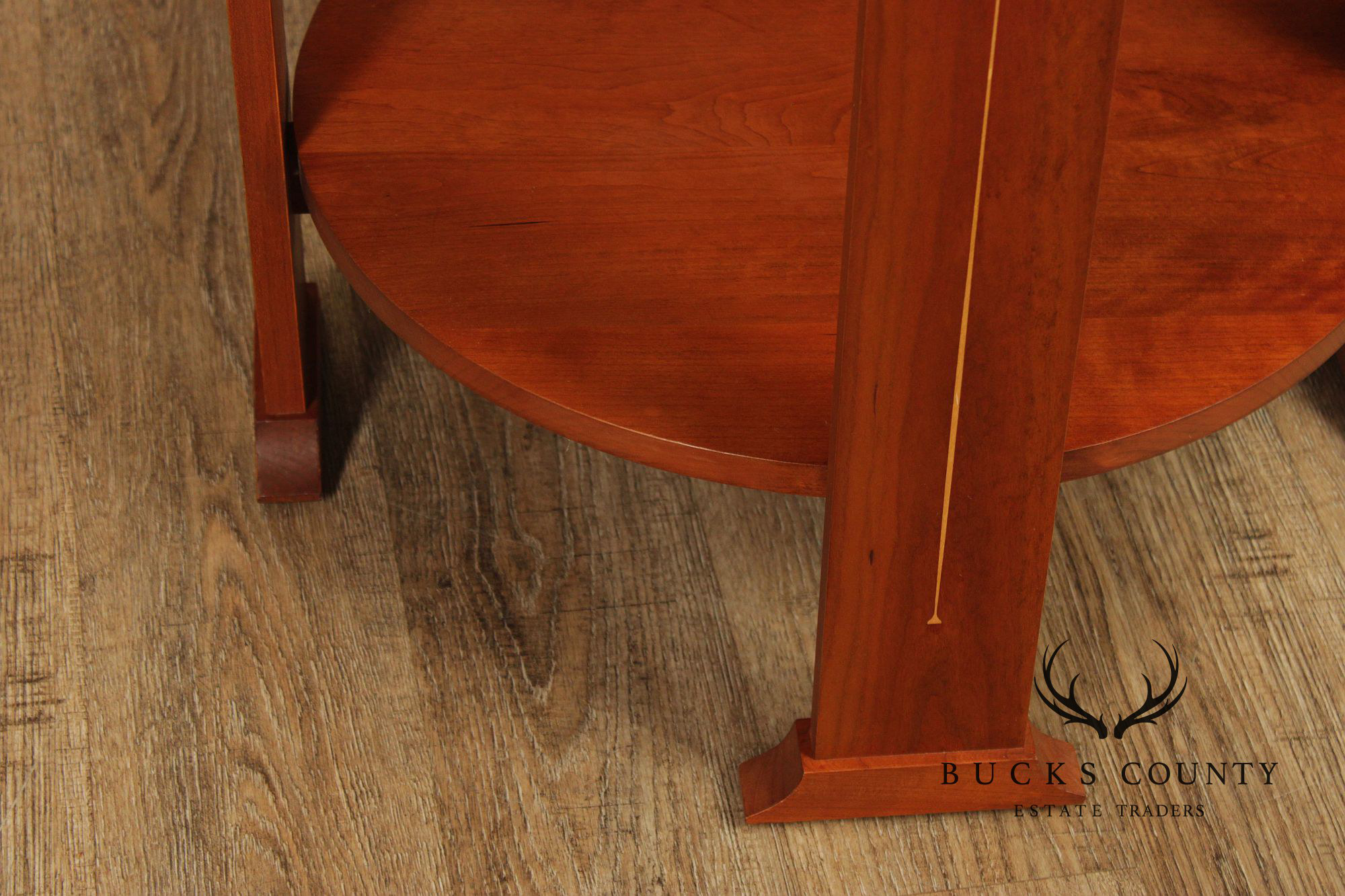 Stickley Harvey Ellis Inlaid Cherry Round Lamp Table