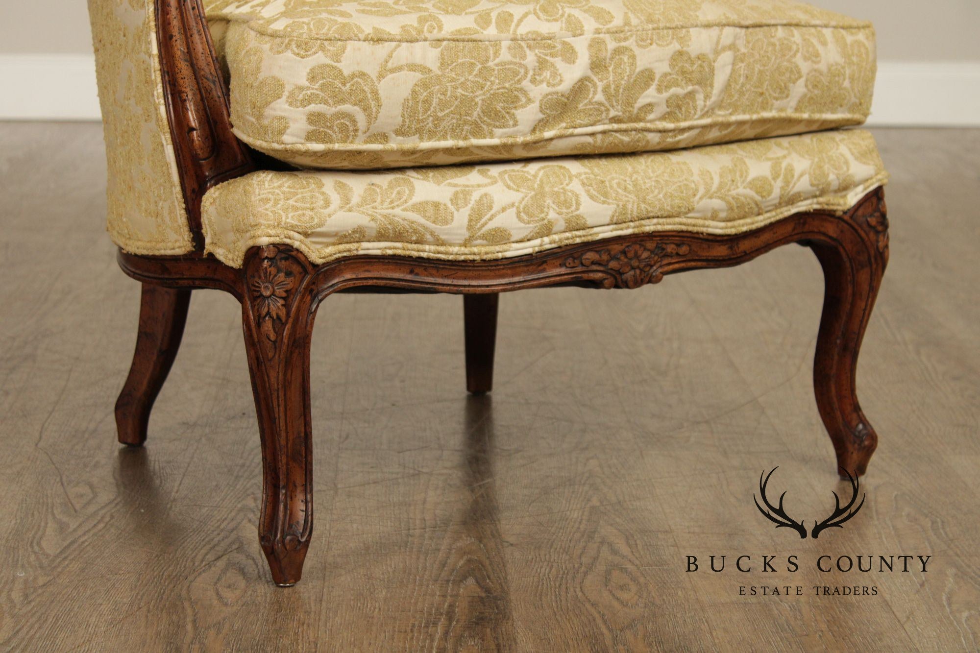 Henredon French Louis XV Style Vintage Pair of Fauteuil Armchairs