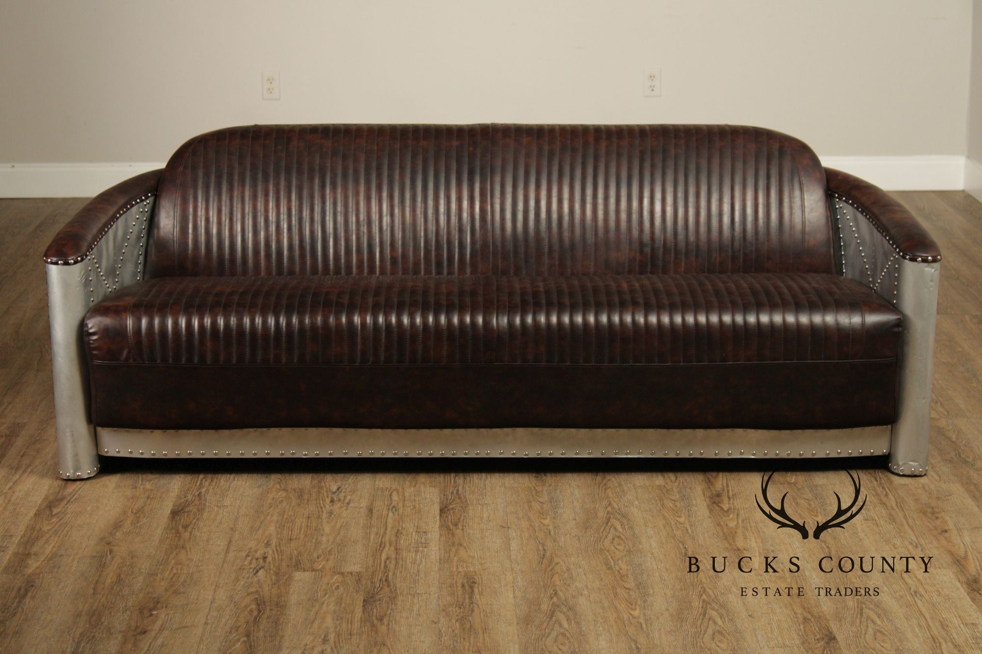 Aviator Style Leather Sofa