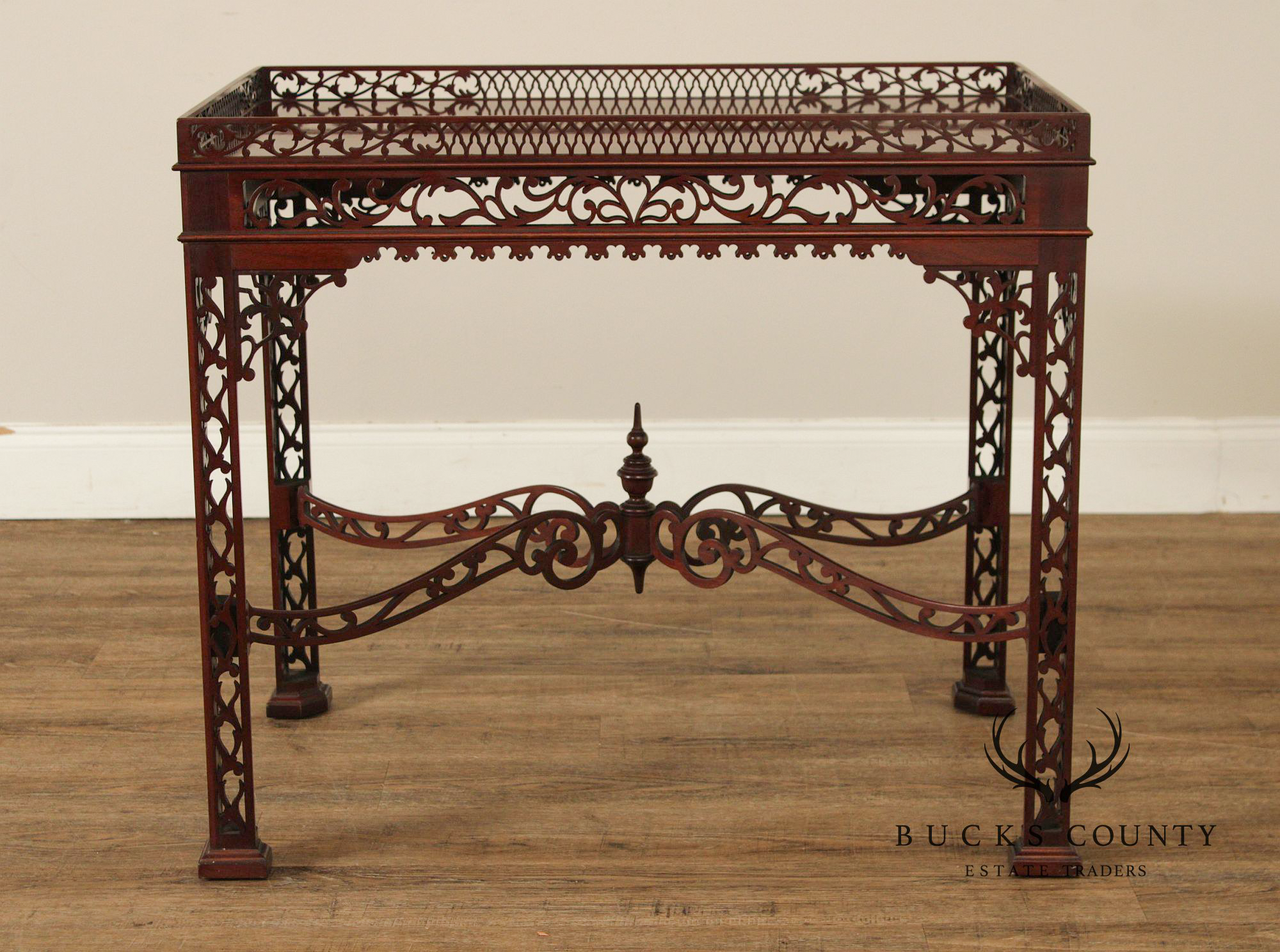 Chinese Chippendale Style Mahogany Tea Table