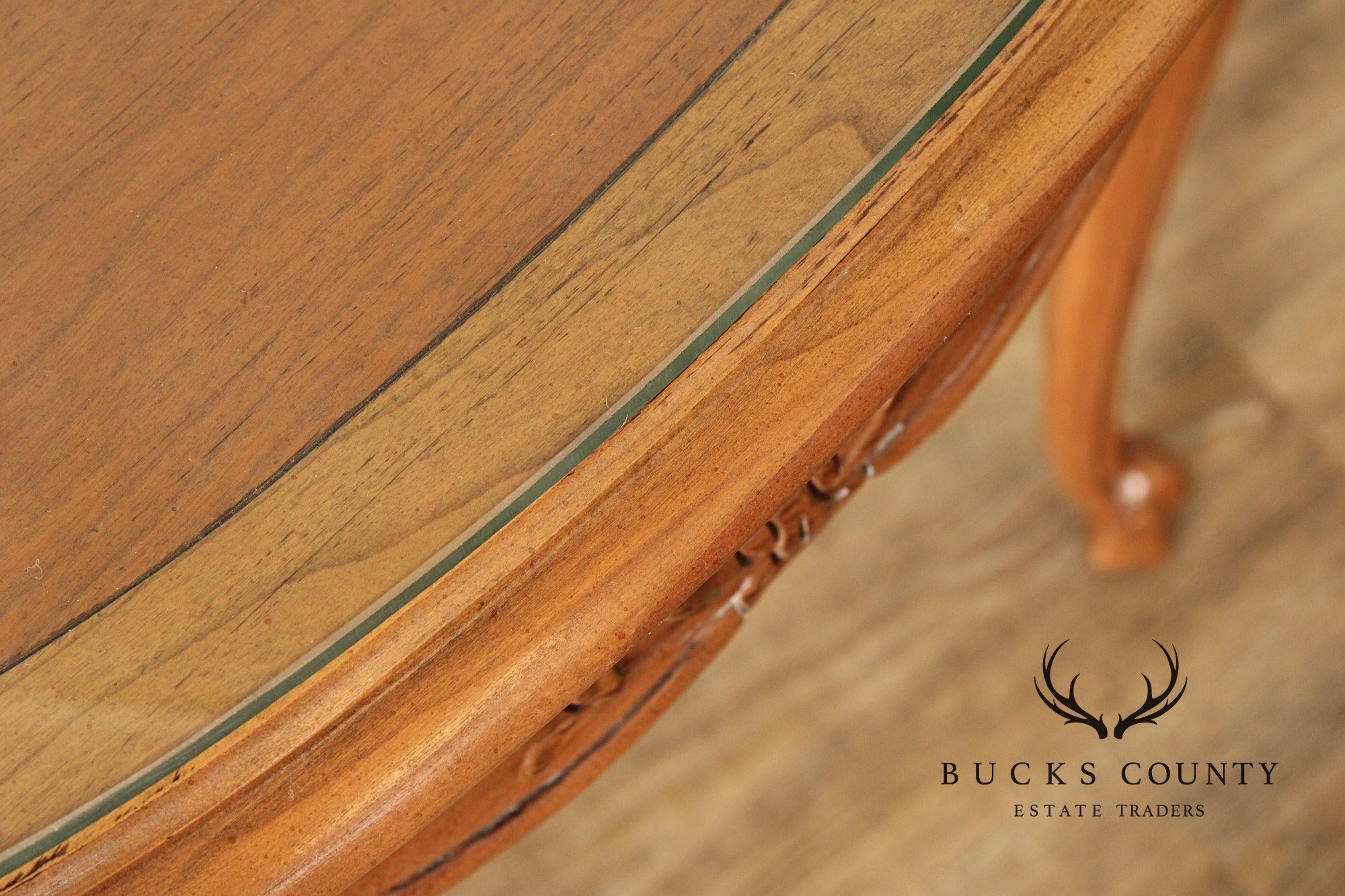 French Louis XV Style Glass Top Side Table