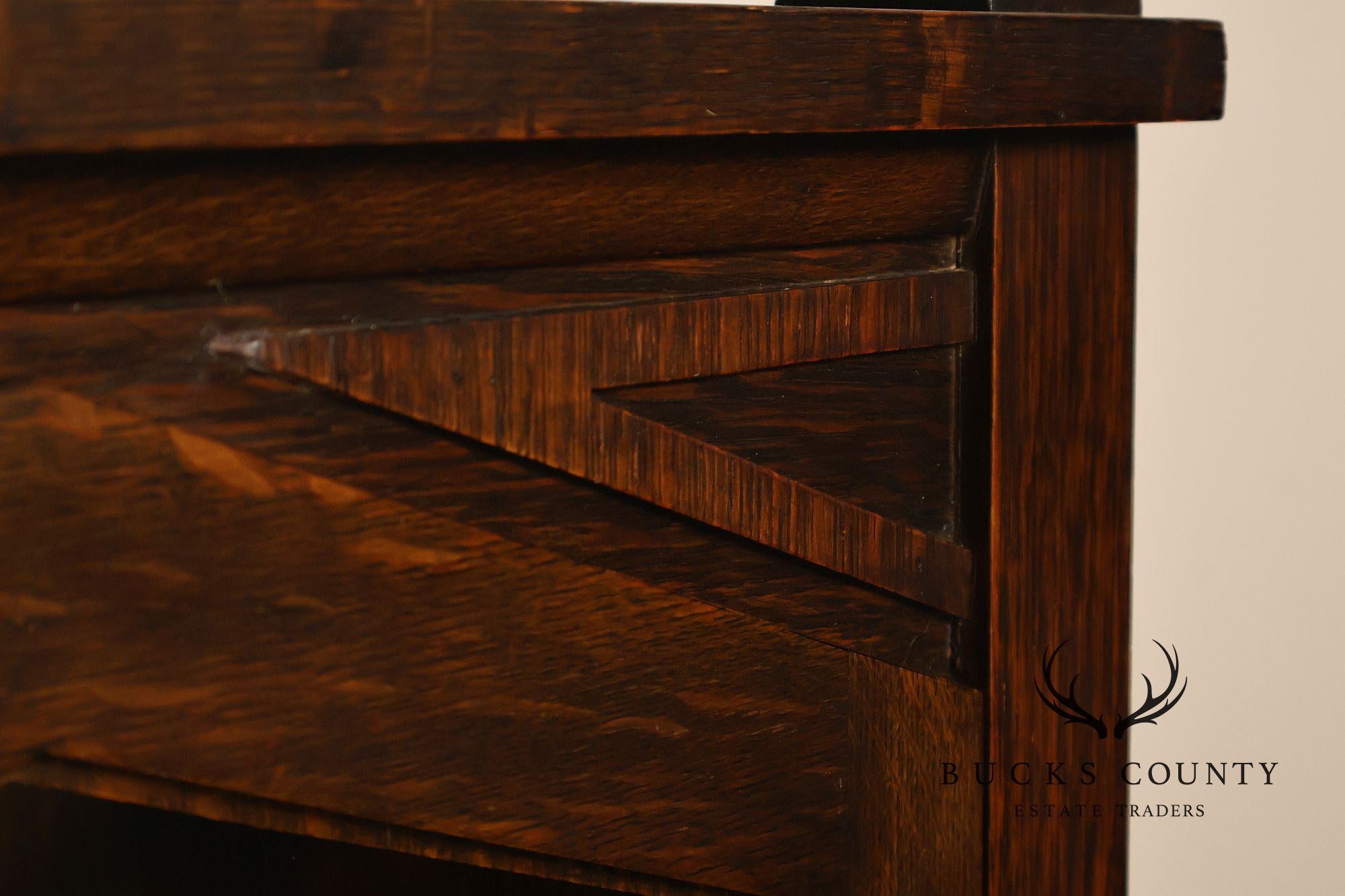 Antique Mission Oak Arts And Crafts Two Door Bookcase