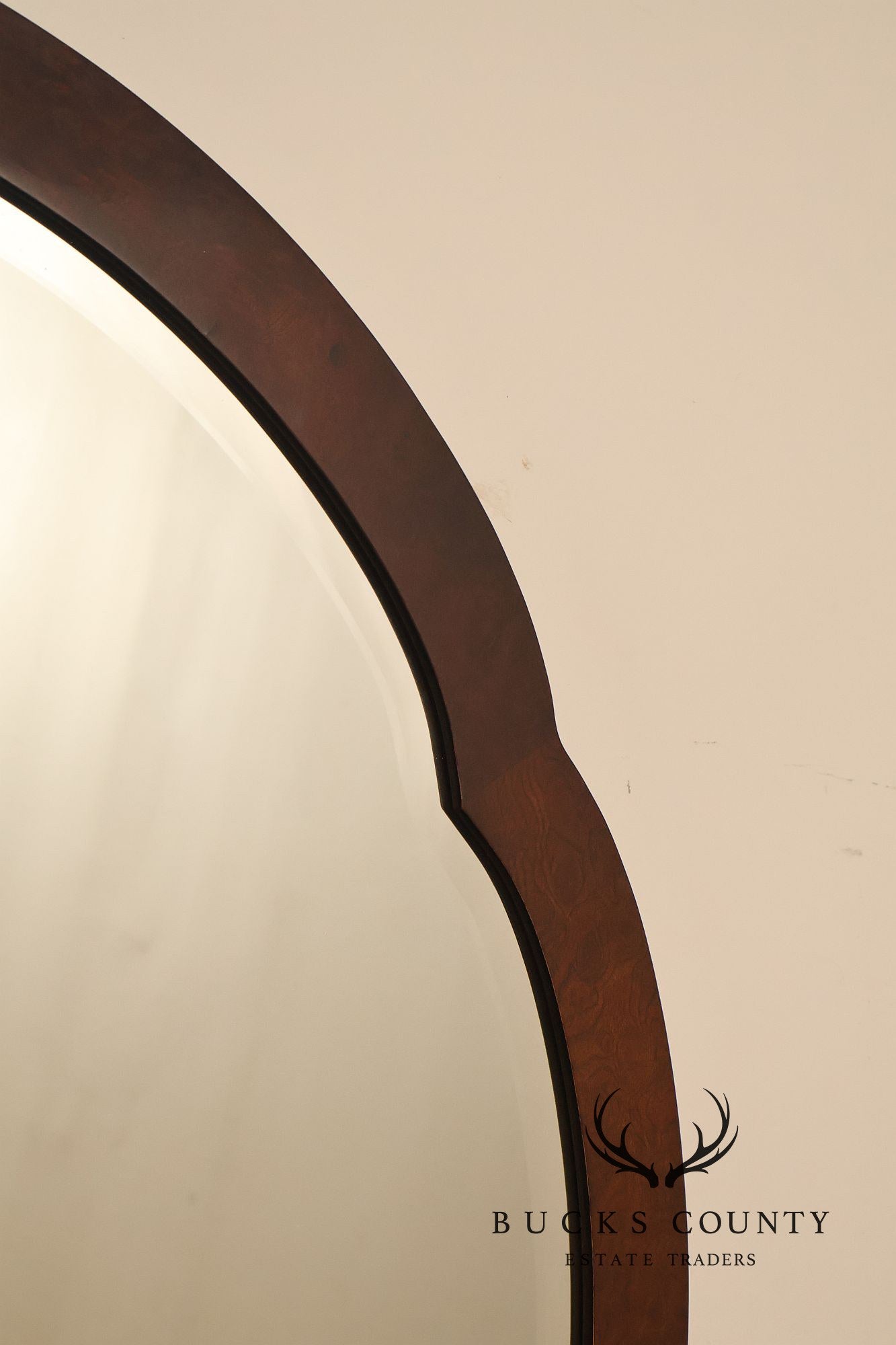 Hickory White Mahogany Art Deco Style Vanity Desk With Mirror