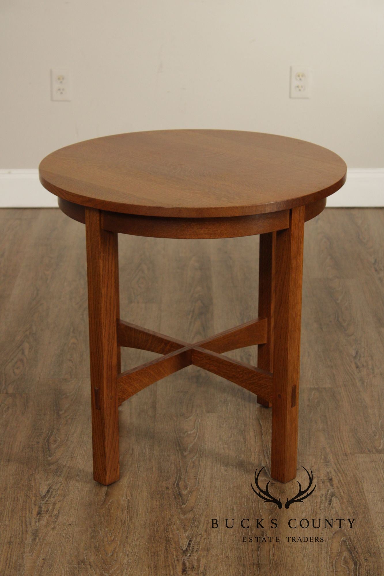 Stickley Mission Collection Oak Round Lamp Table
