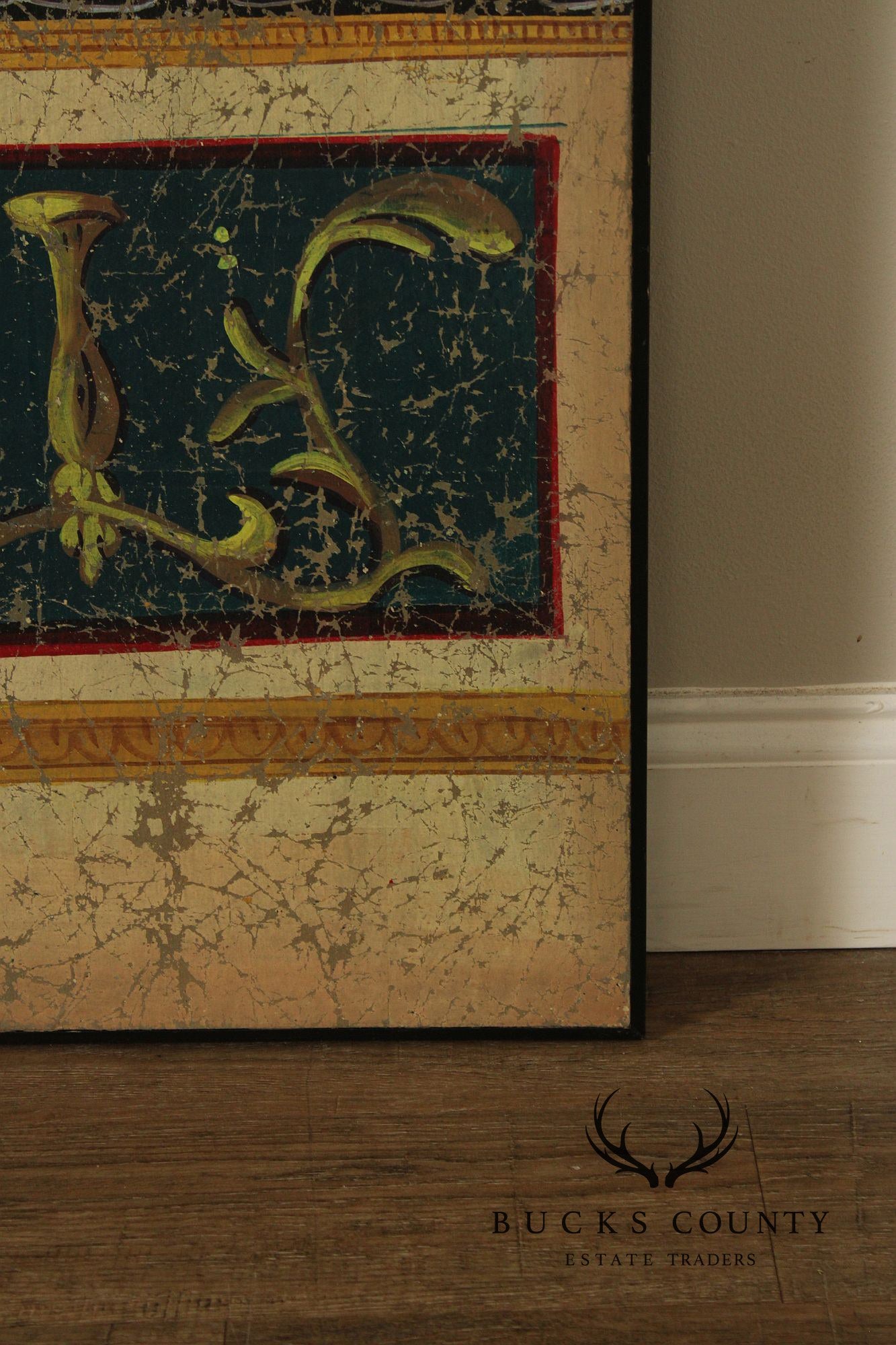 Italian Neoclassical Style Painted Four-Panel Folding Screen