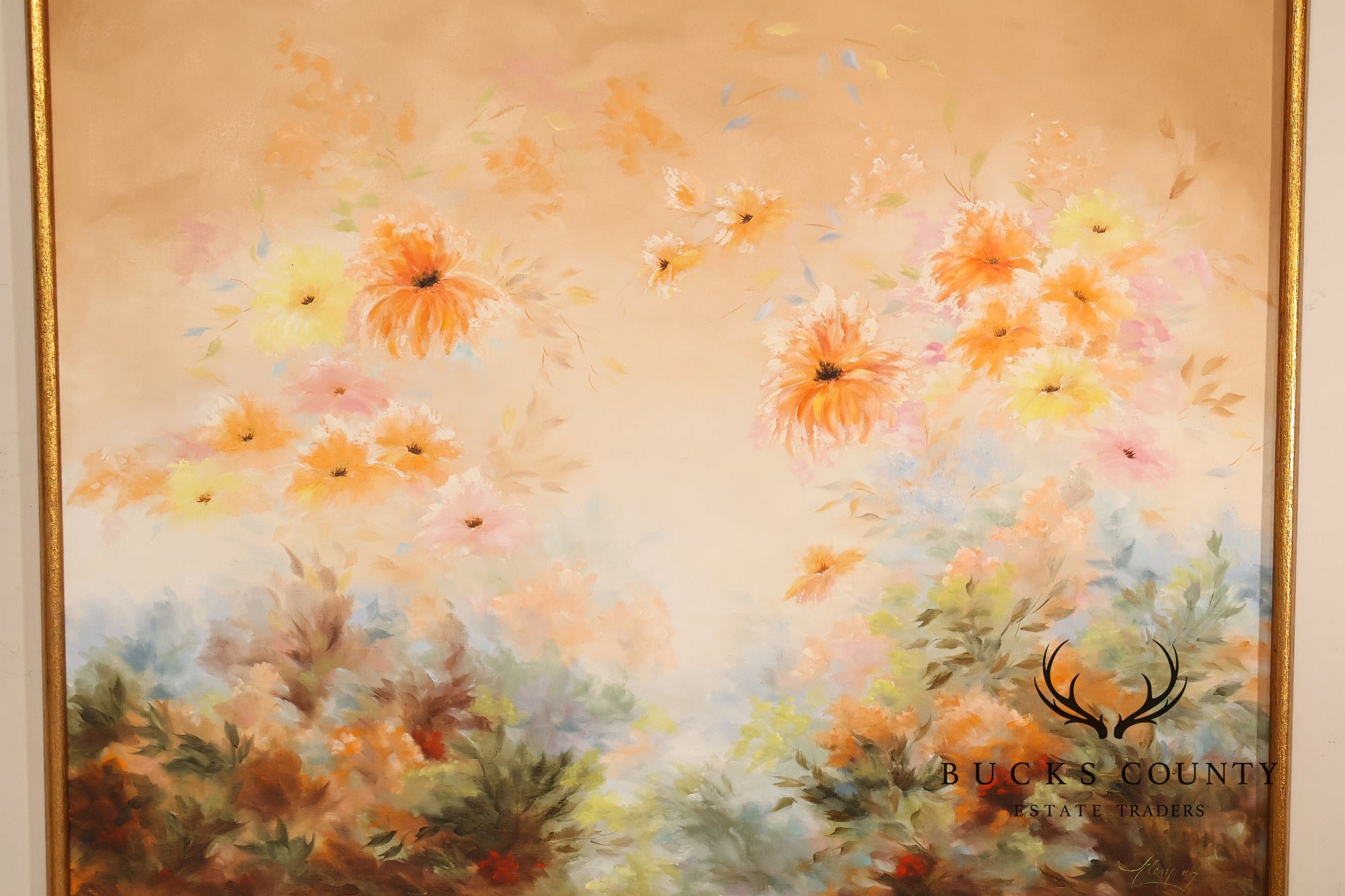 Shirley Fleming Large Floral Oil Painting