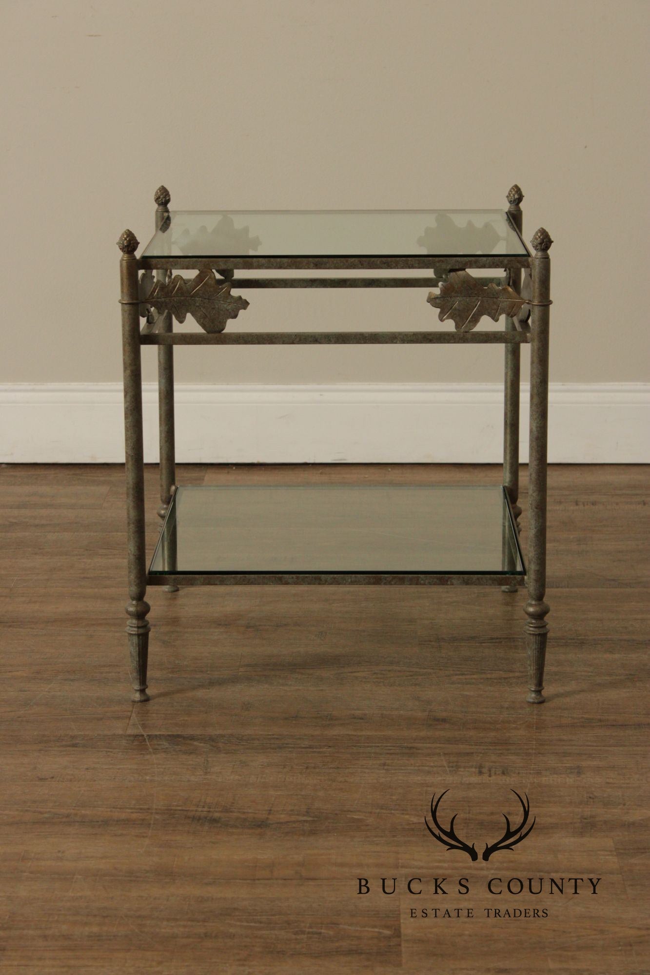 Vintage Iron Two-Tier Glass Stand