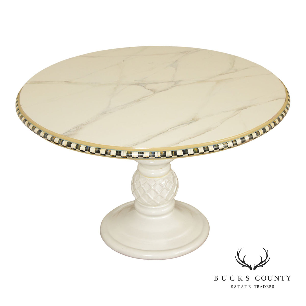 Mackenzie Childs Faux Marble Painted Center Table