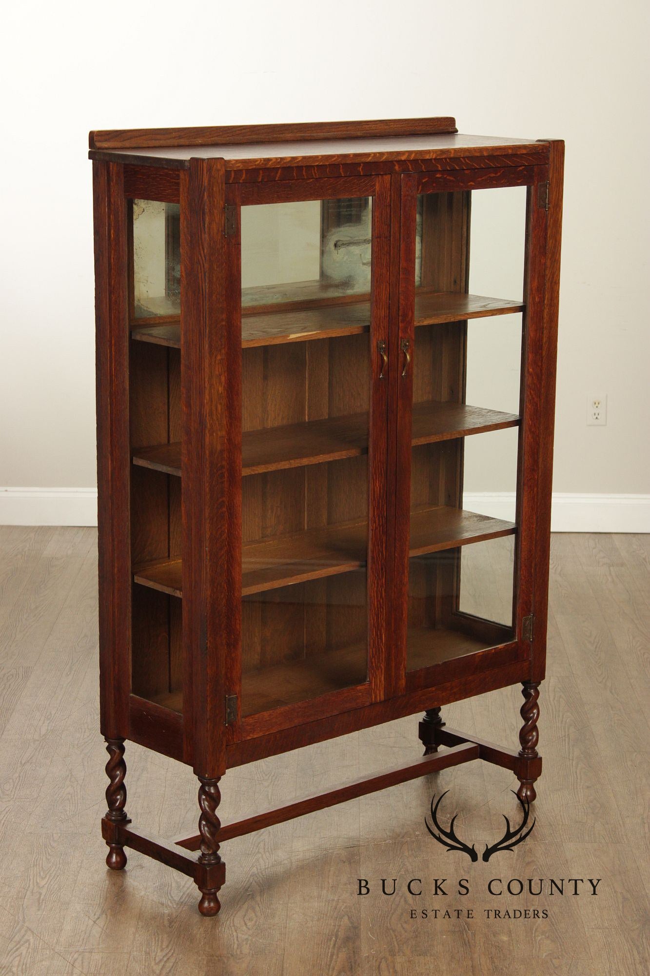 Stickley Brothers Antique Mission Oak Glass China Cabinet