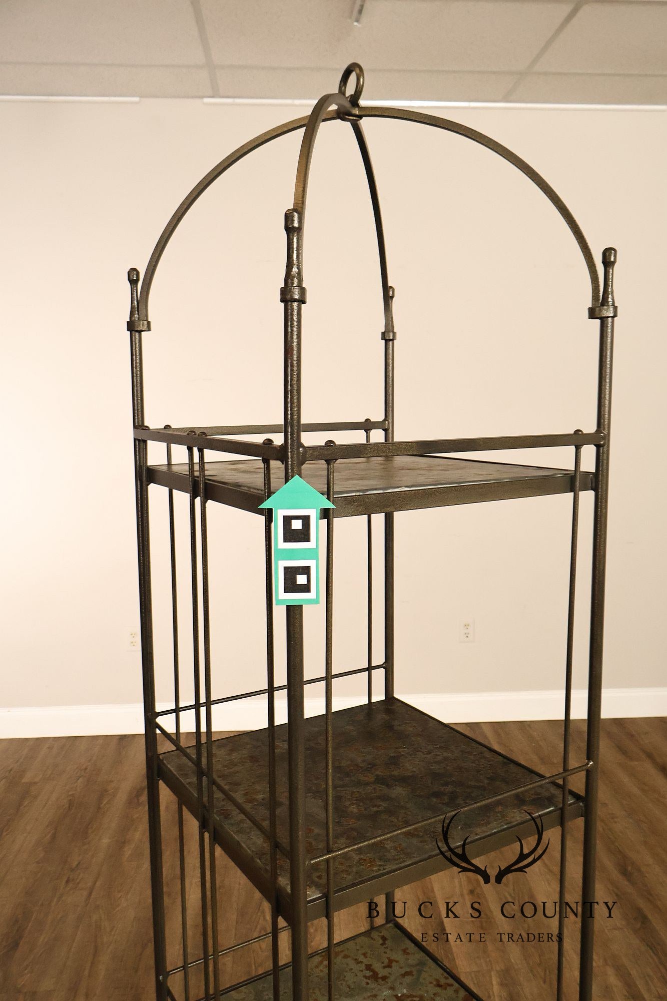 Charleston Forge Iron Etagere Four Tier Baker's Rack With Slate Shelves