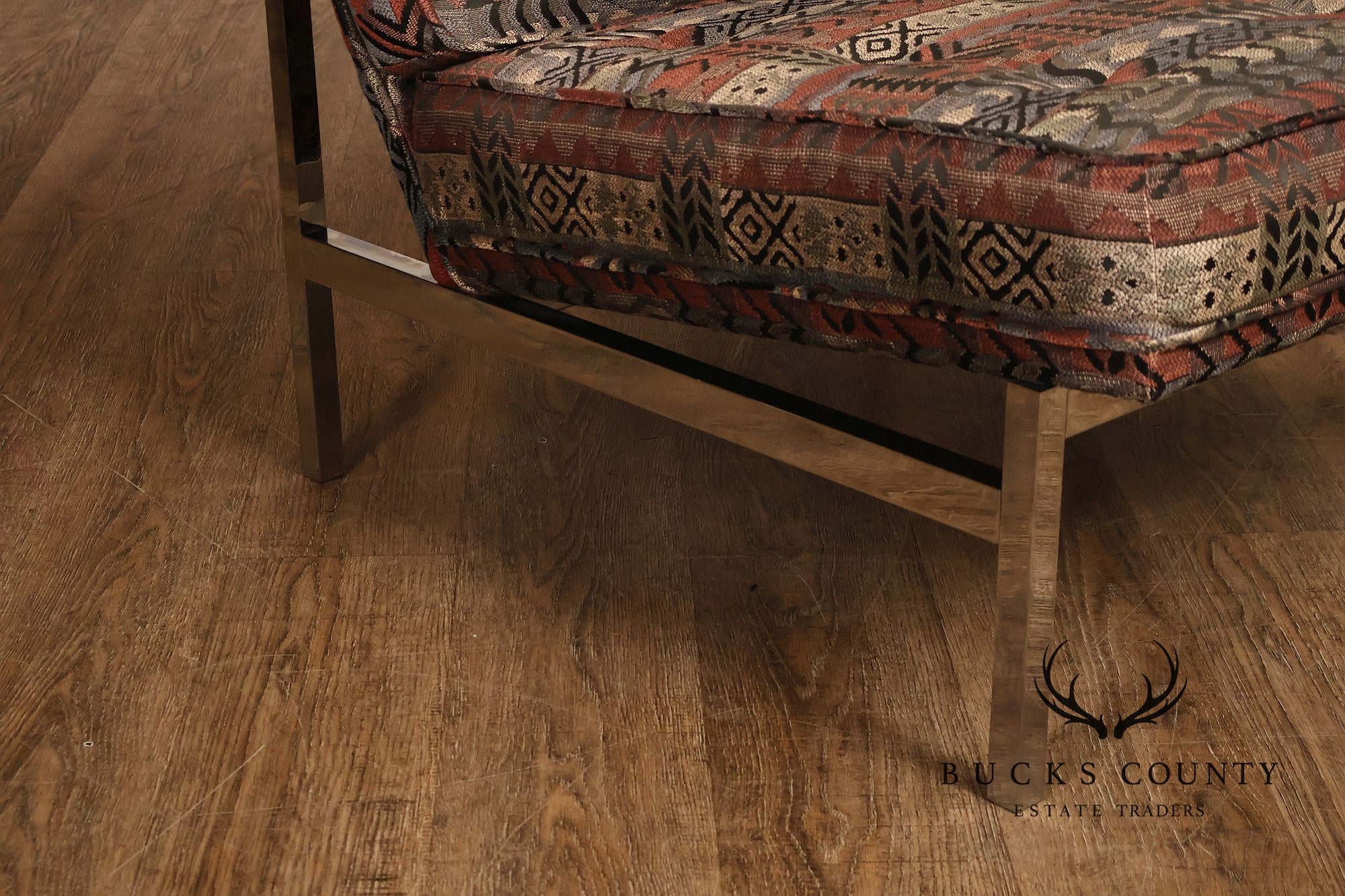 Florence Knoll Mid Century Modern Pair of Chrome Lounge Chairs